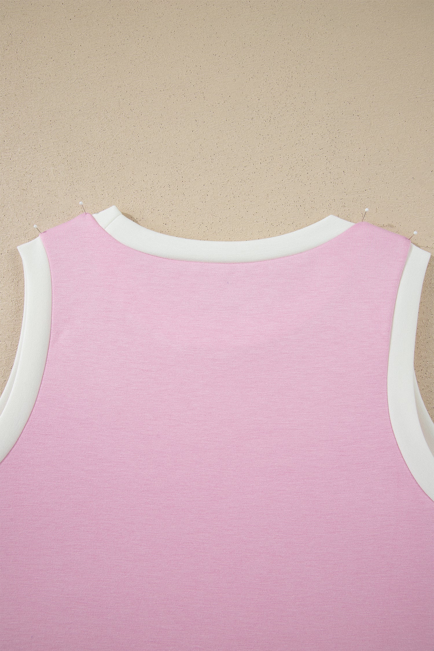 Colorblock Cropped Tank & Elastic Waist Pants Set
