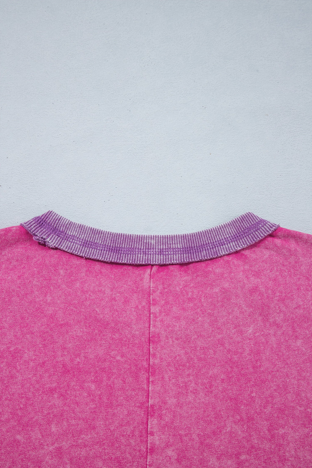 Colorblock Trim Mineral Wash 3/4 Sleeve Top