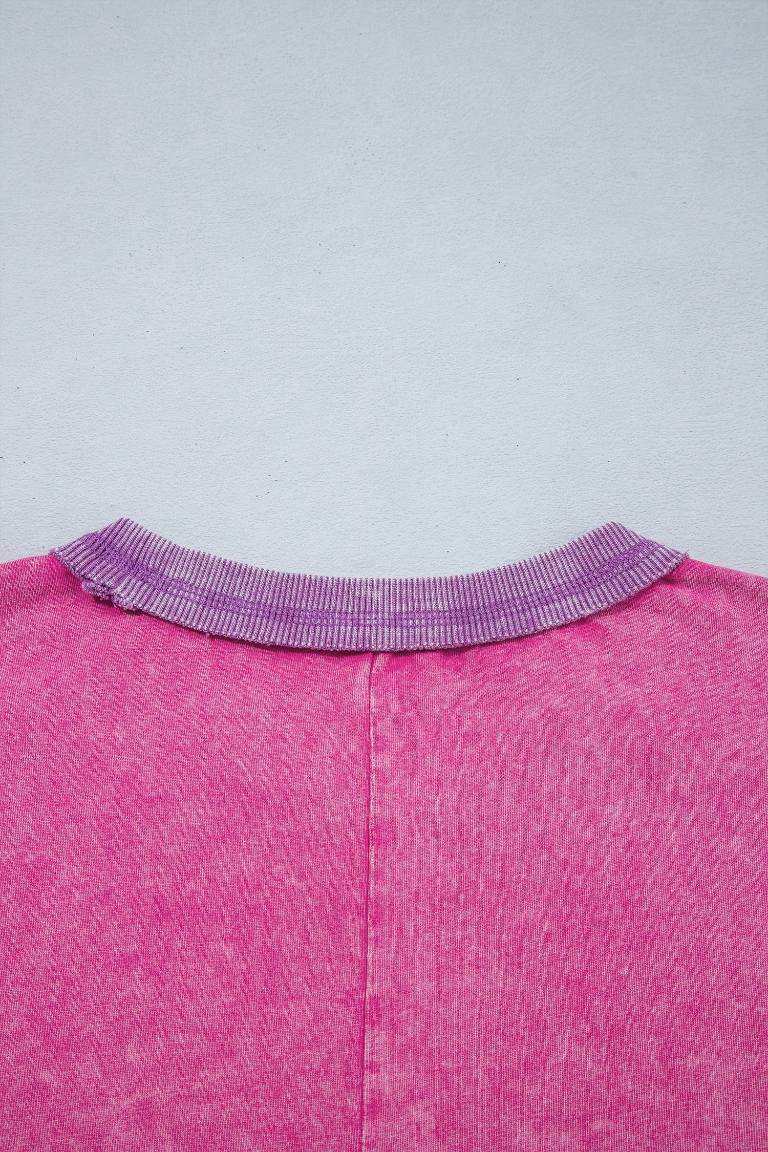 Colorblock Trim Mineral Wash 3/4 Sleeve Top
