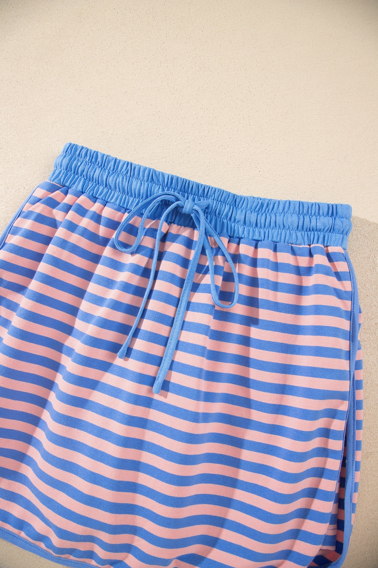 Stripe Long Sleeve Pullover & Drawstring Skort Set