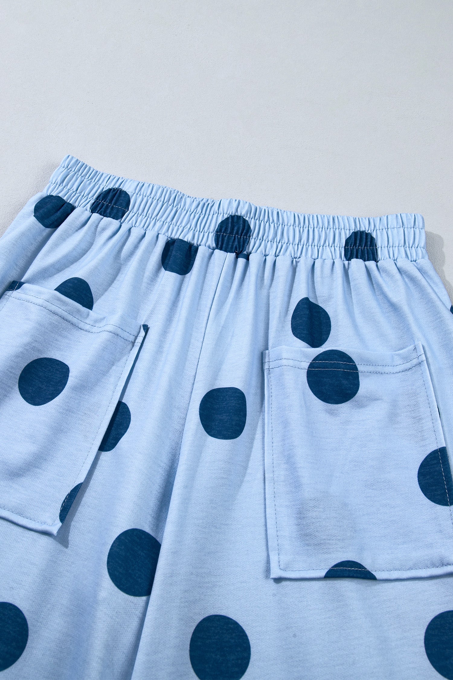 Polka Dot Wide Leg Elastic Waist Pants