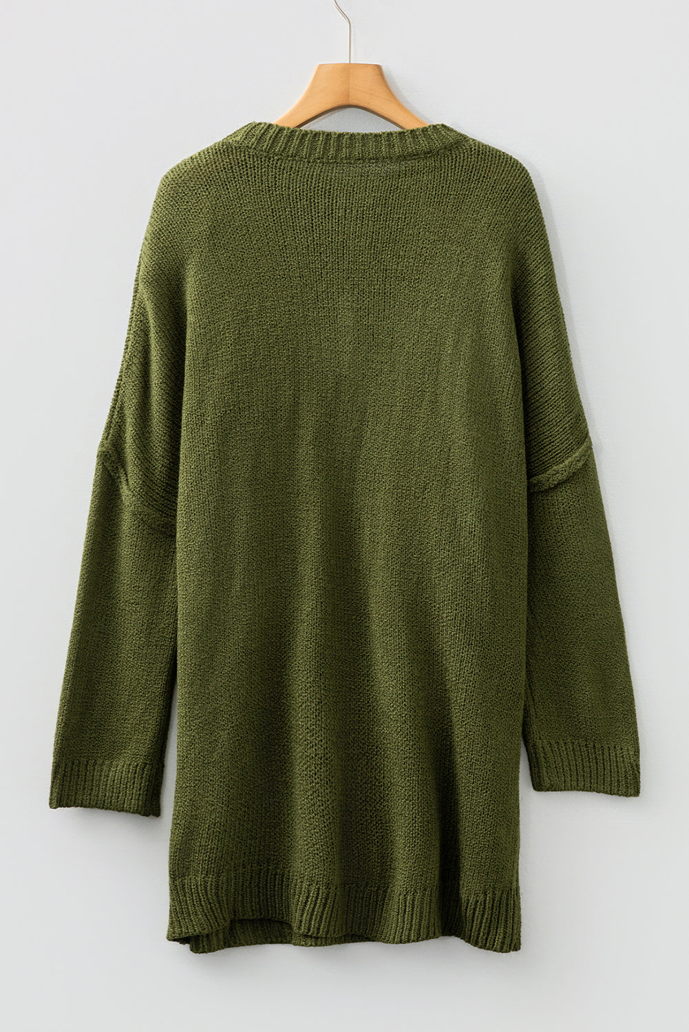 Solid Slouchy Drop Shoulder Sweater Dress