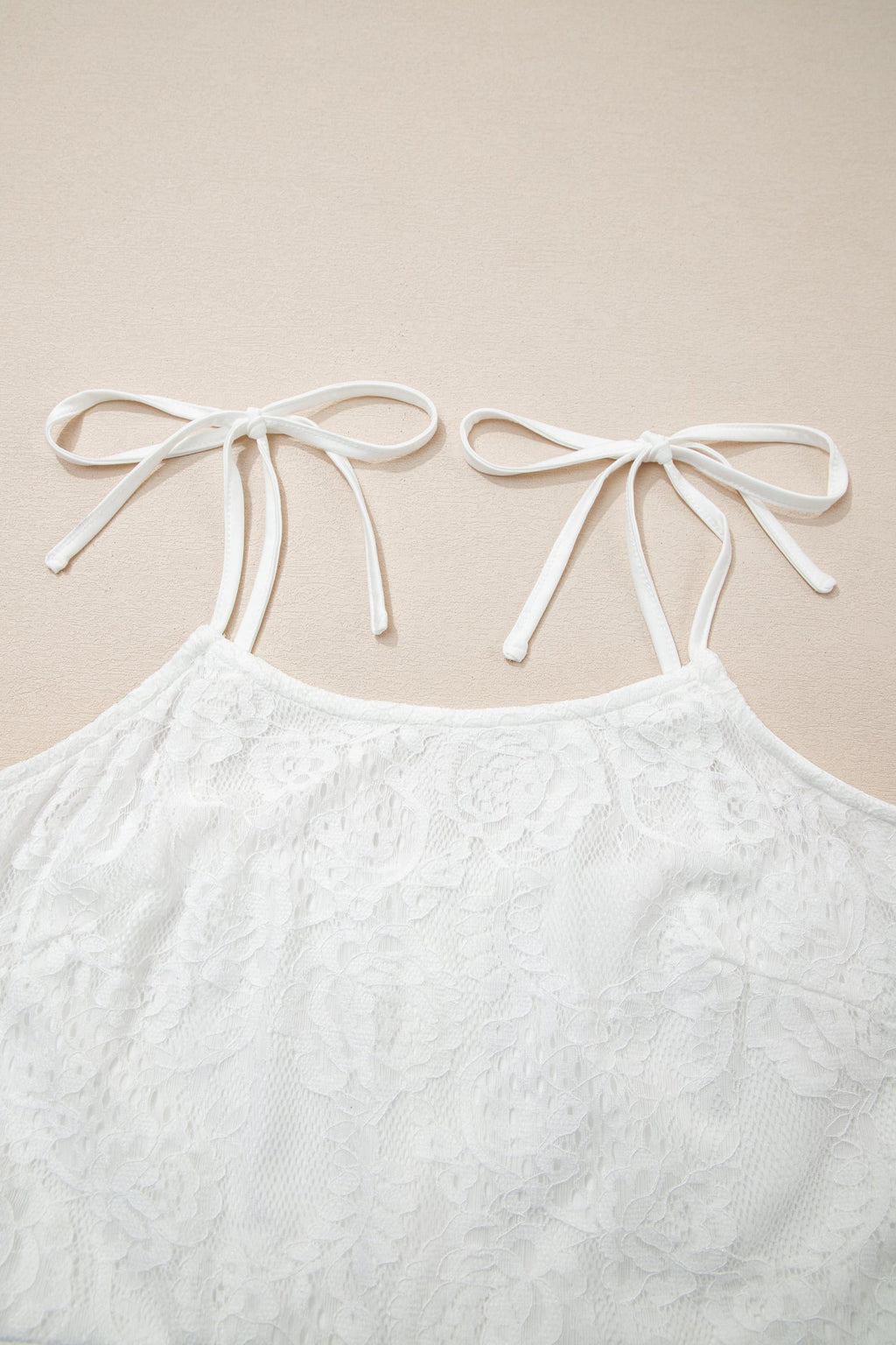 Floral Lace Tie Spaghetti Straps Maxi Dress