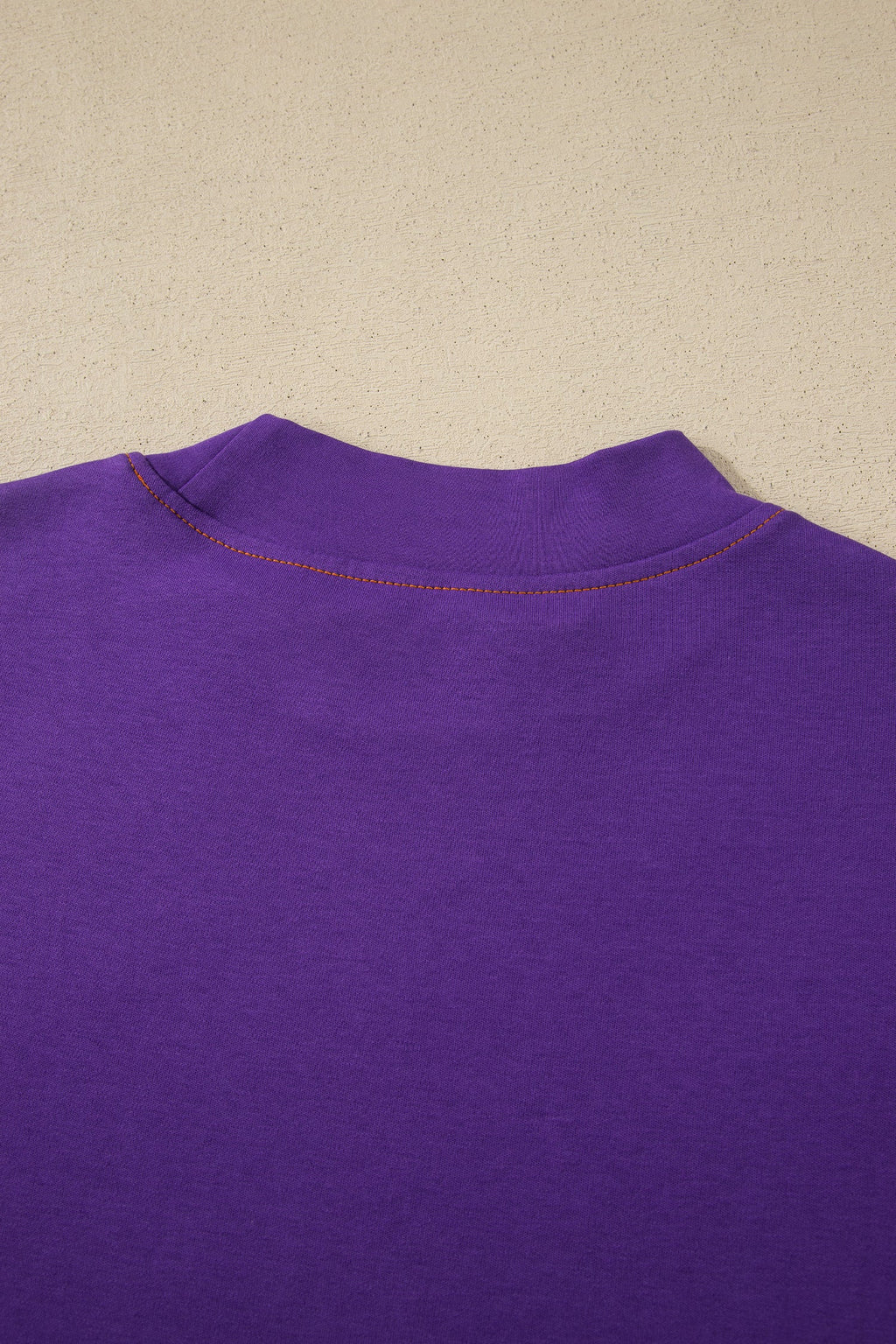 Reversible Contrast Stitching Mock Neck T-Shirt