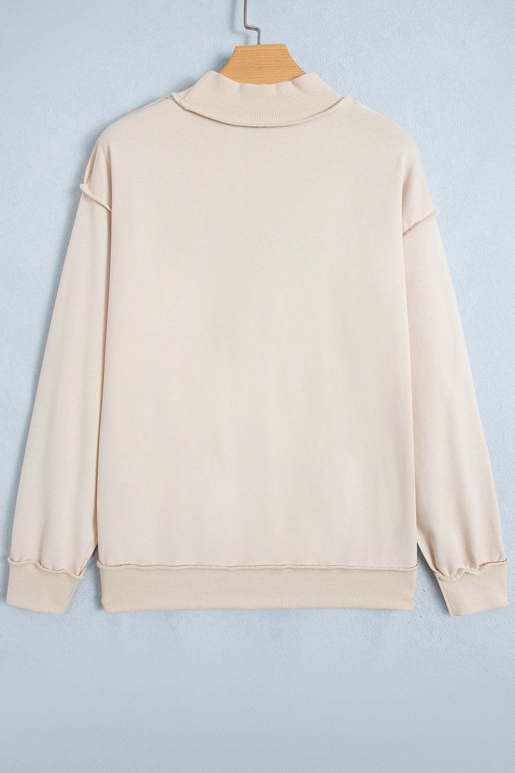 Christ Is King Cross Embroidery Exposed Seam Sweatshirt