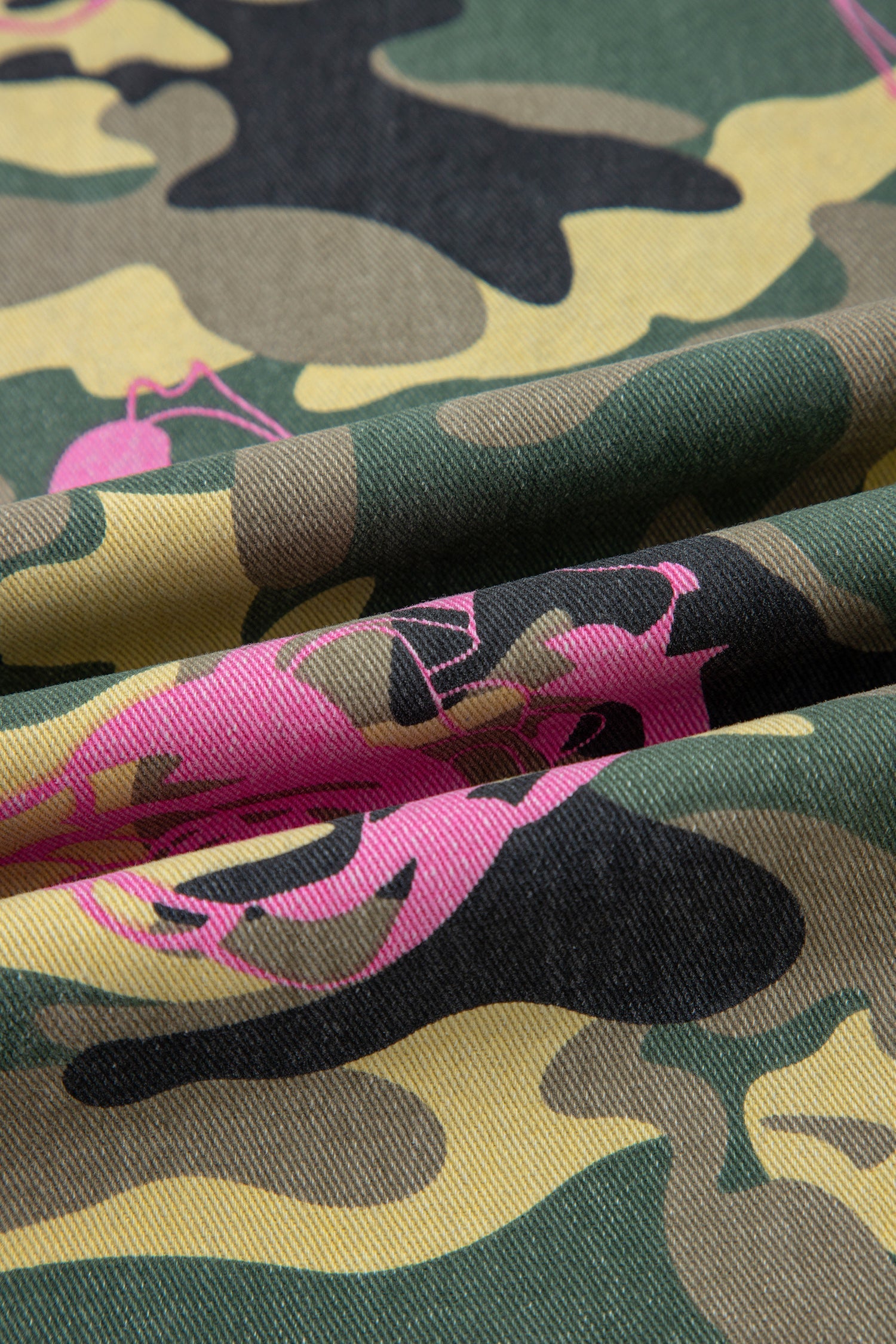 Abstract Camo Leopard Patchwork Straight Leg Jeans
