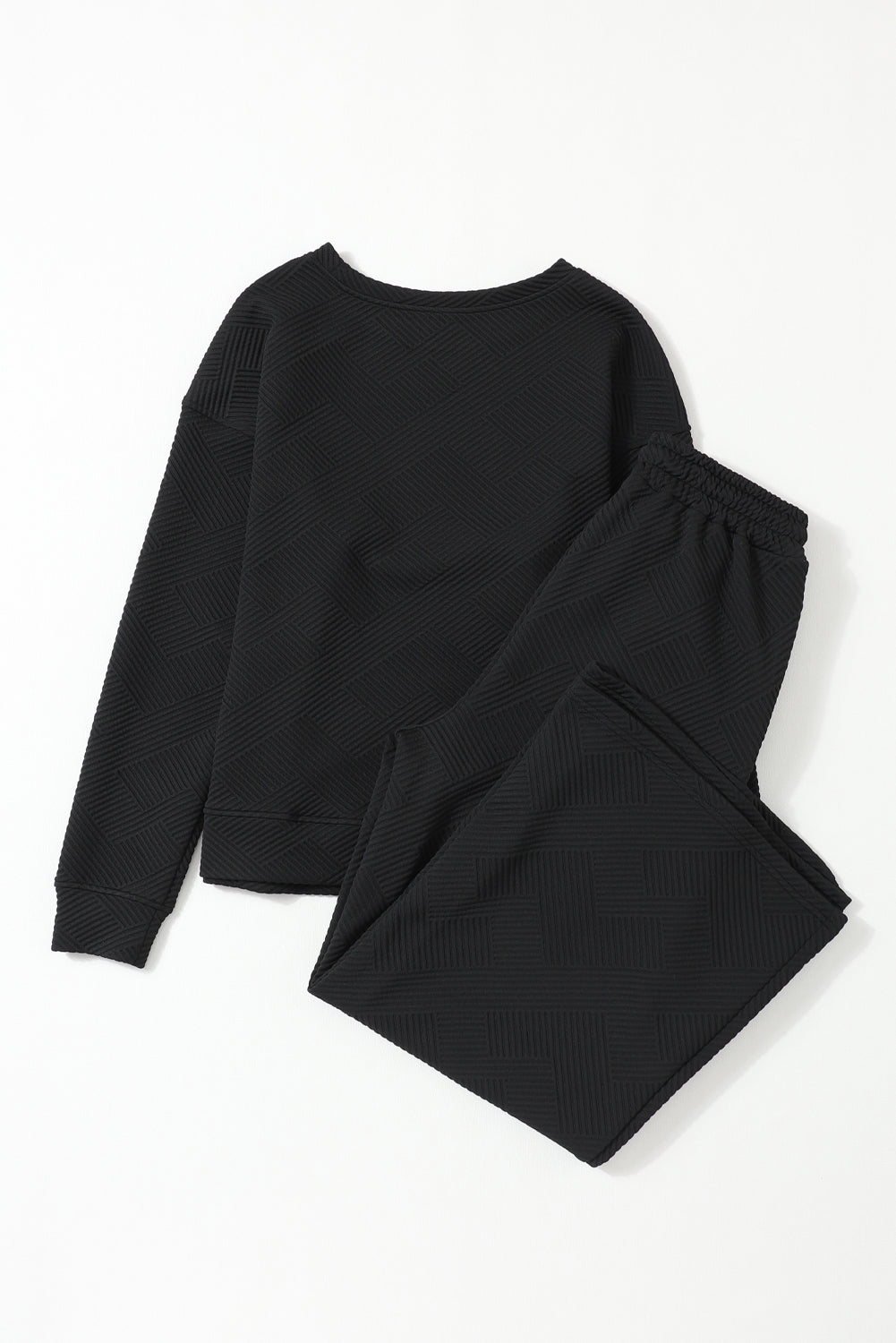 Textured Top and Pants Set