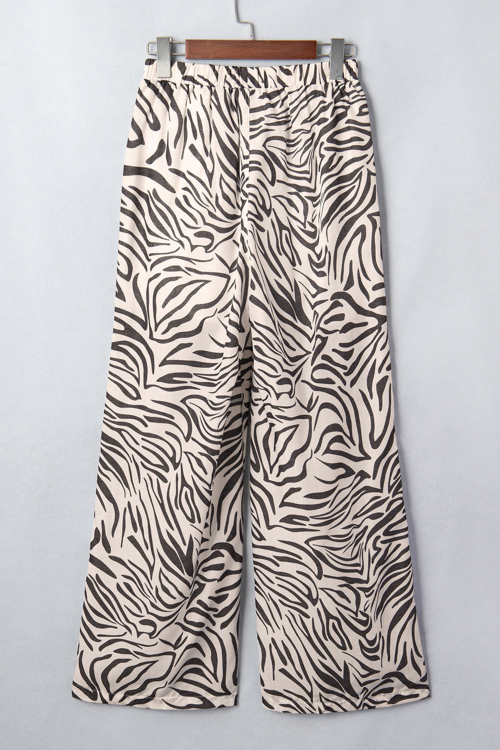 Western Zebra Drawstring High Waist Pocketed Pants