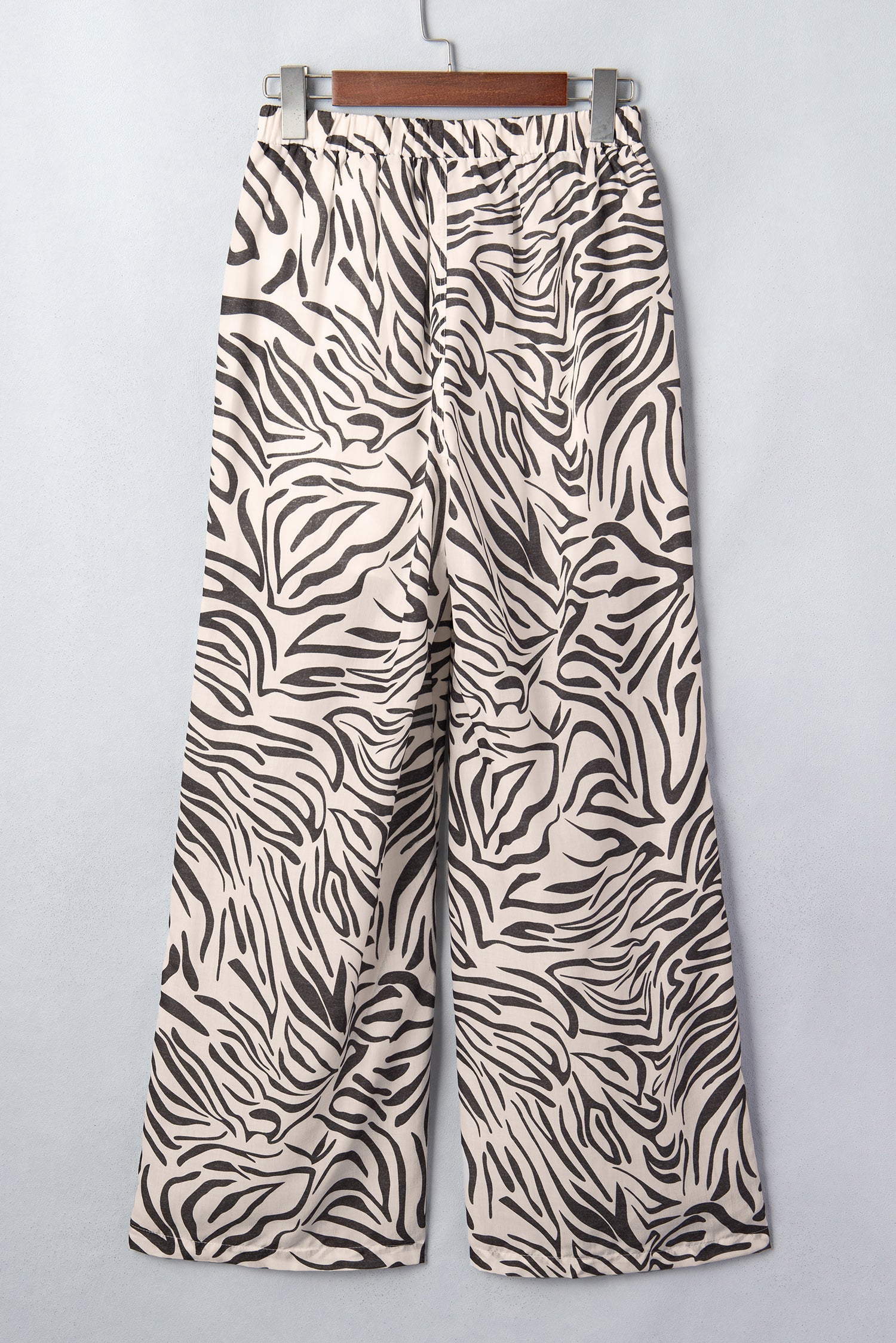 Western Zebra Drawstring High Waist Pocketed Pants