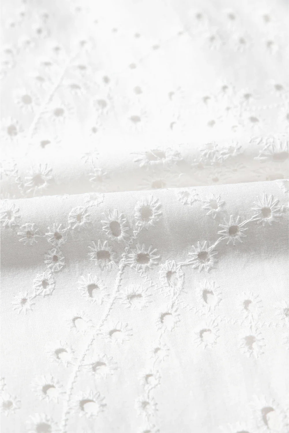 Floral Eyelet Embroidered Sleeveless Ruffle Hem Dress