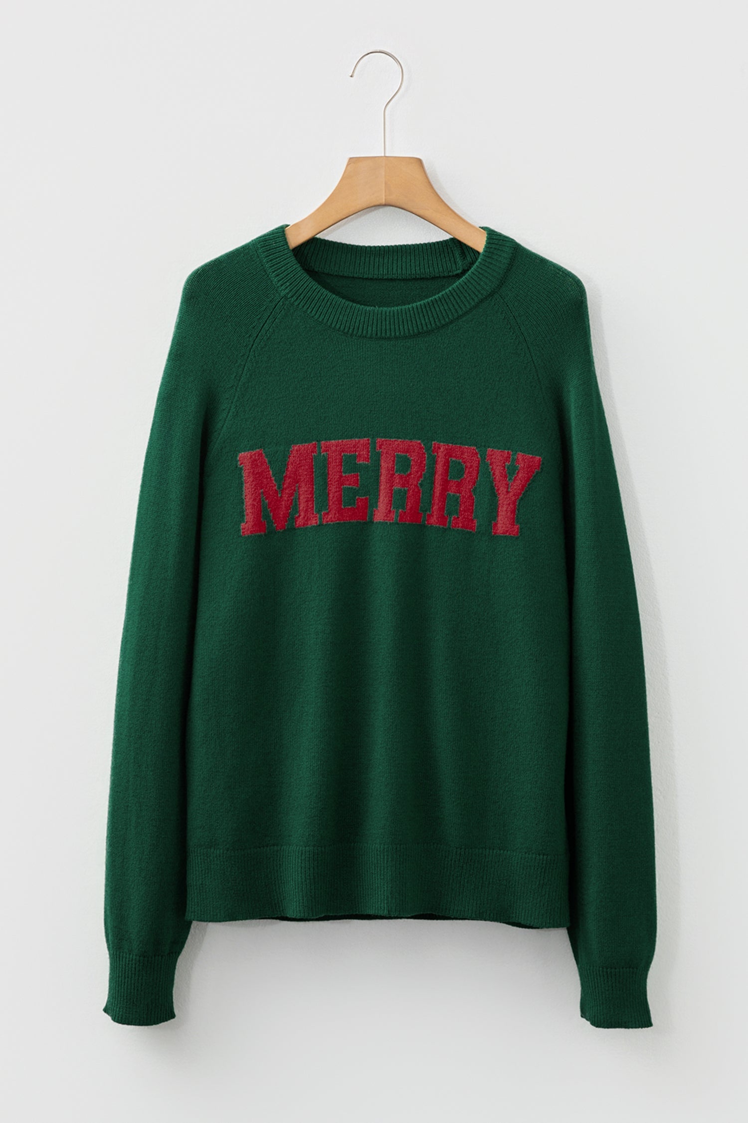 MERRY Raglan Long Sleeve Christmas Sweater