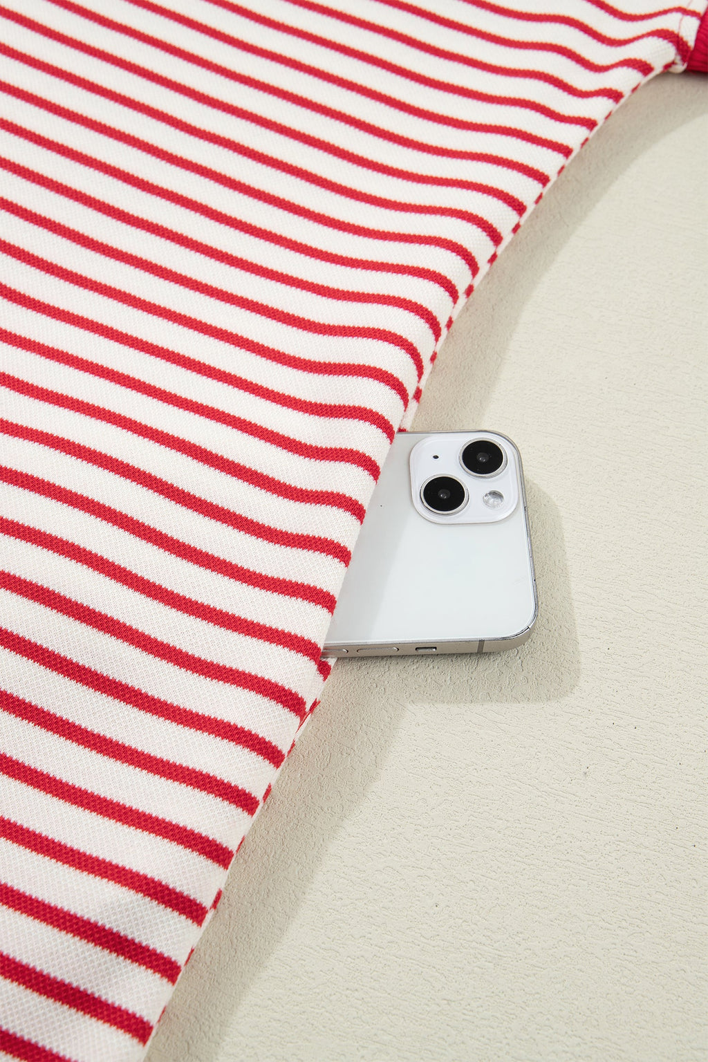 Stripe Quarter Zip Polo Collar T-Shirt Dress