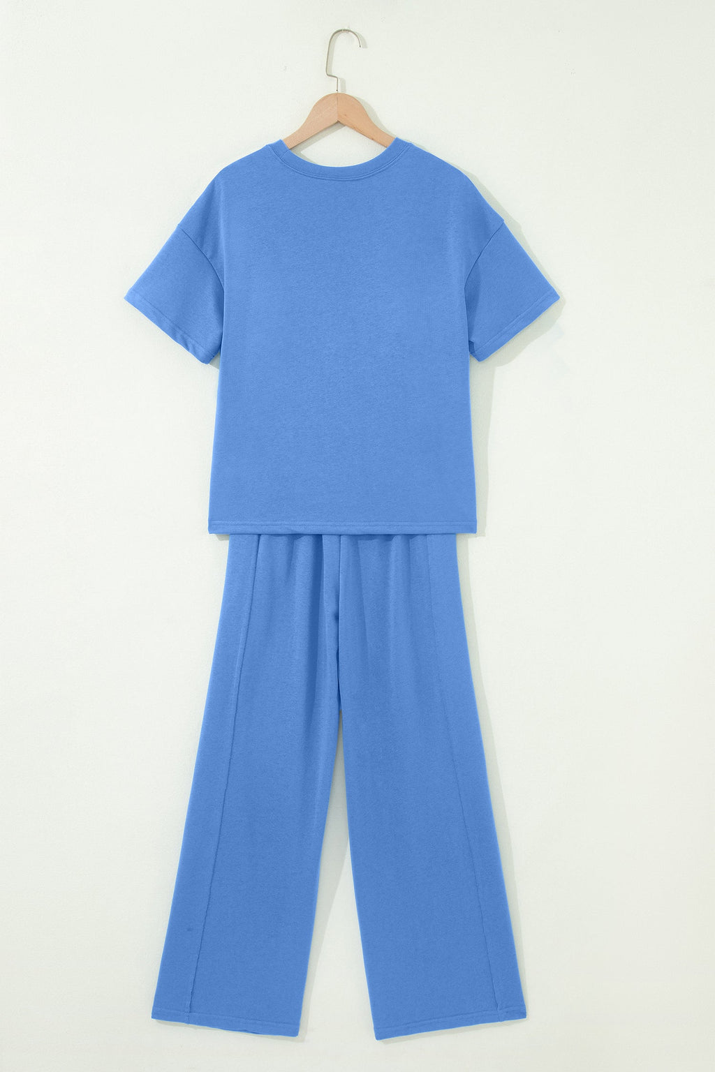 Solid Color Oversize Tee & Wide Leg Pants Set