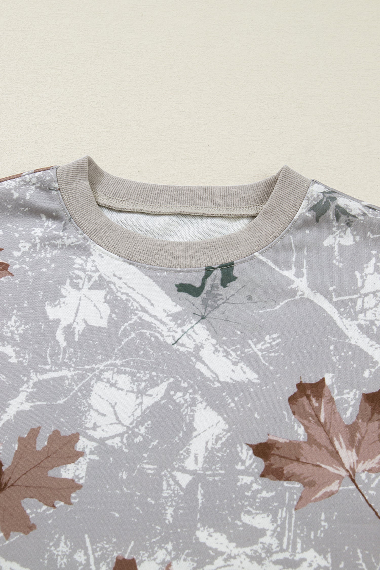 Camo Varsity Stripe Dropped Shoulder Sweatshirt