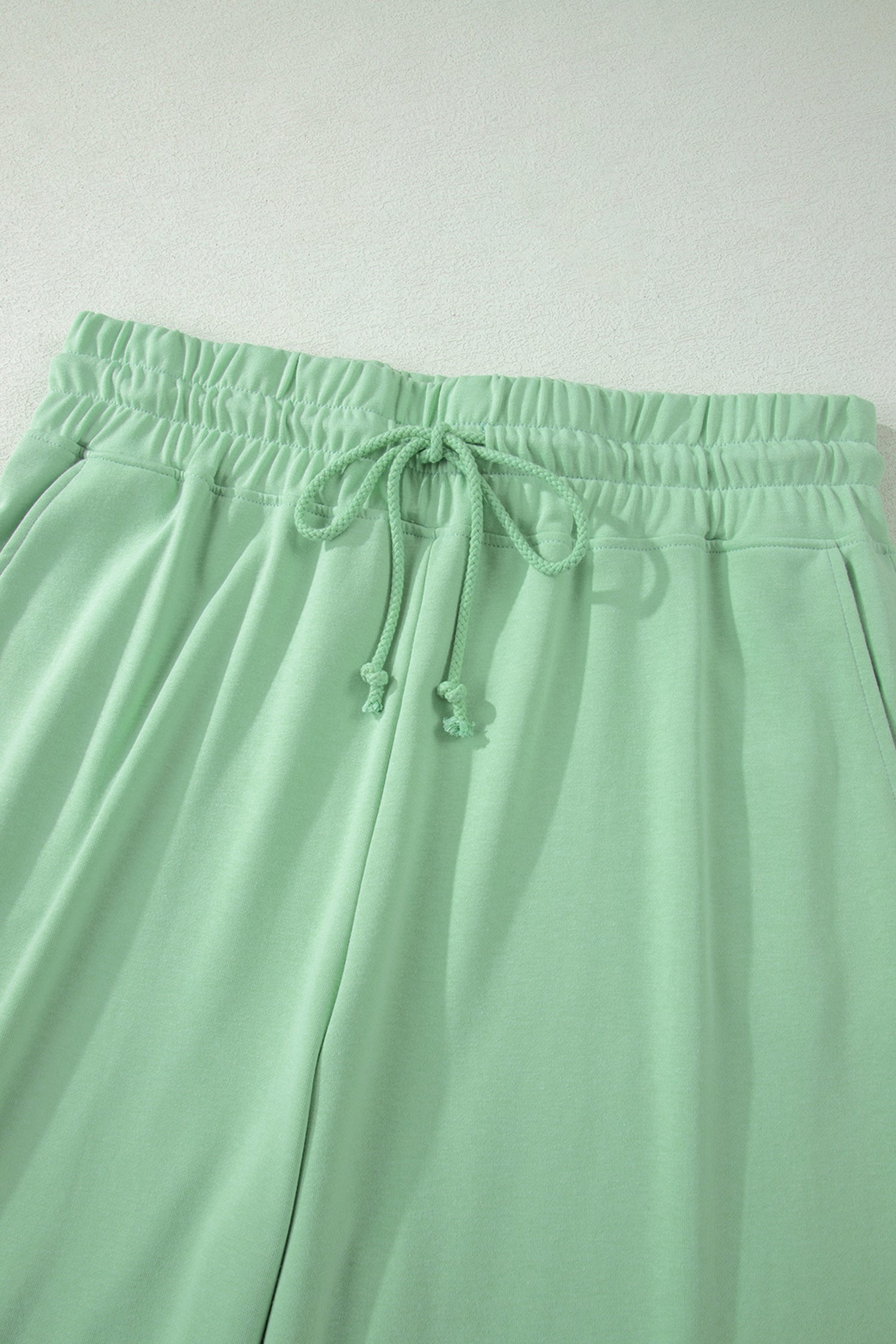 Plus Size Solid Top & Drawstring Pants Set