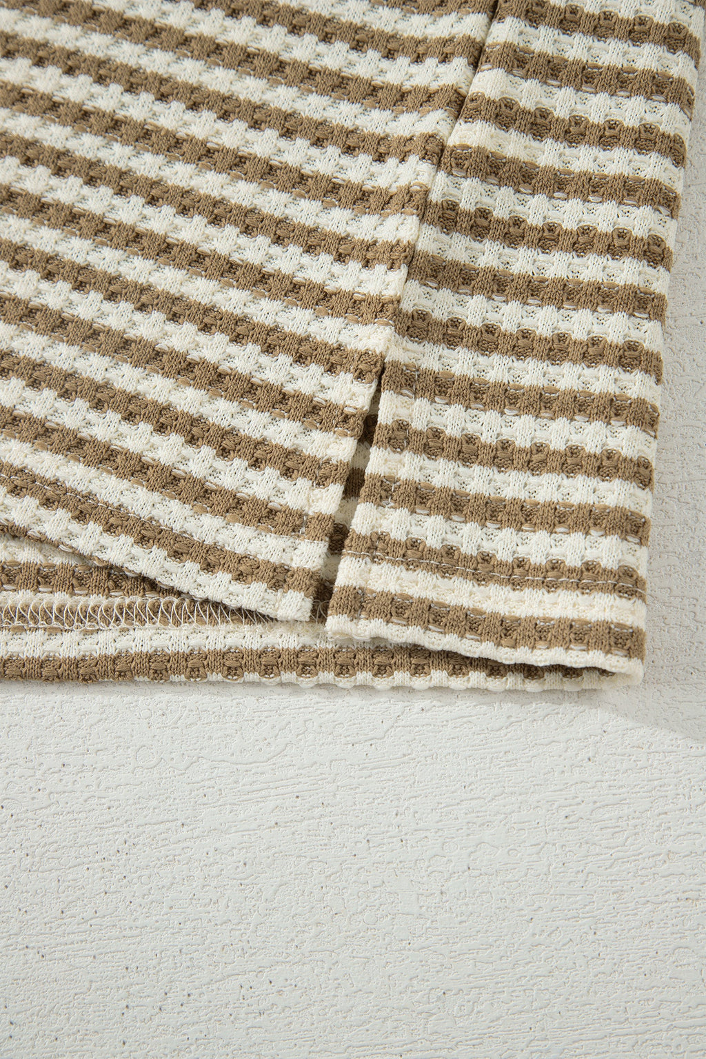 Stripe Textured Knit Top & Shorts Set