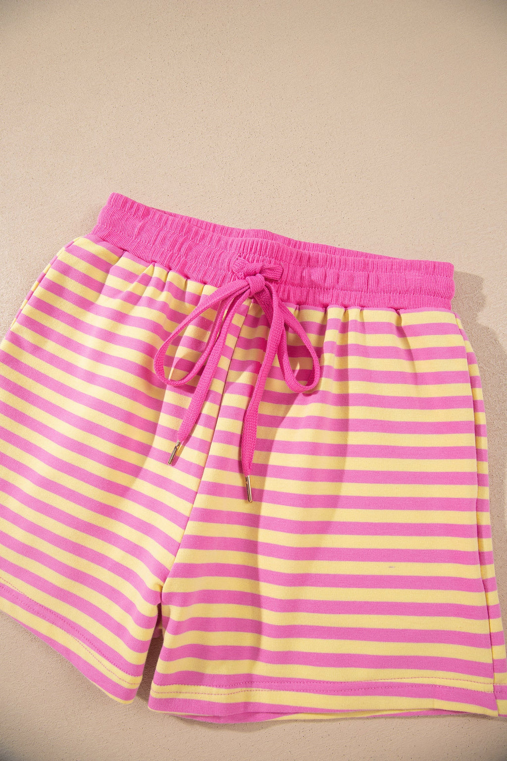 Stripe Long Sleeve Zip-Up Hoodie & Shorts Set