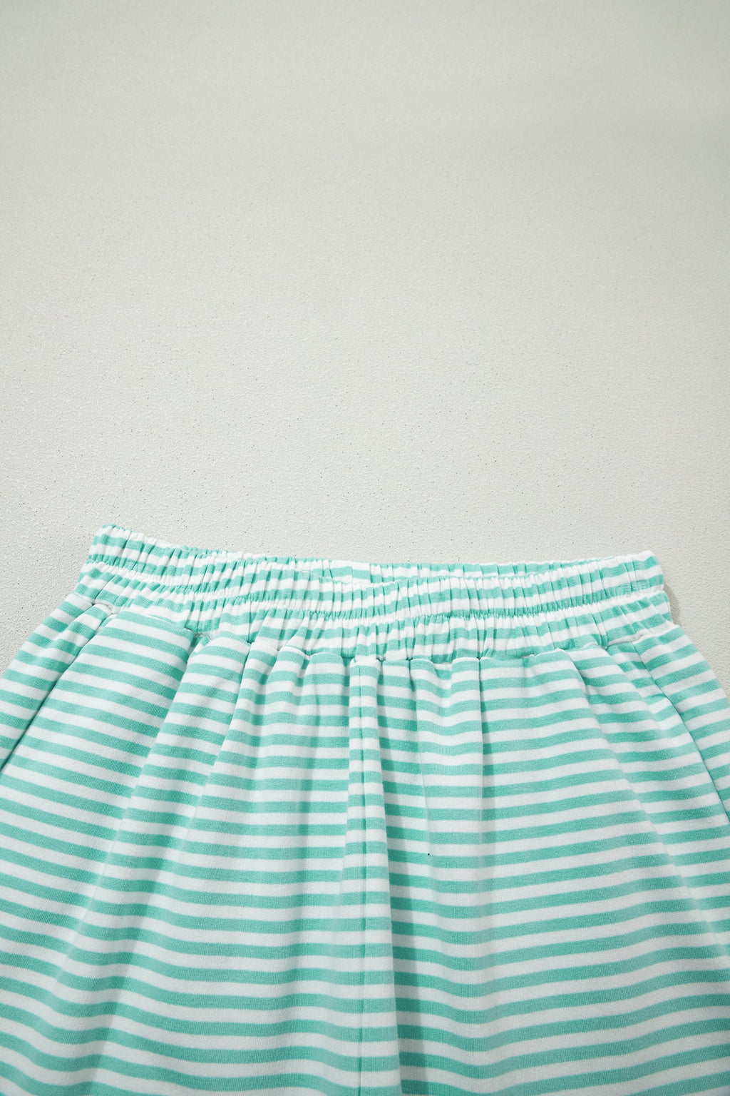 Stripe Oversized Mock Neck Sweatshirt & Shorts Set