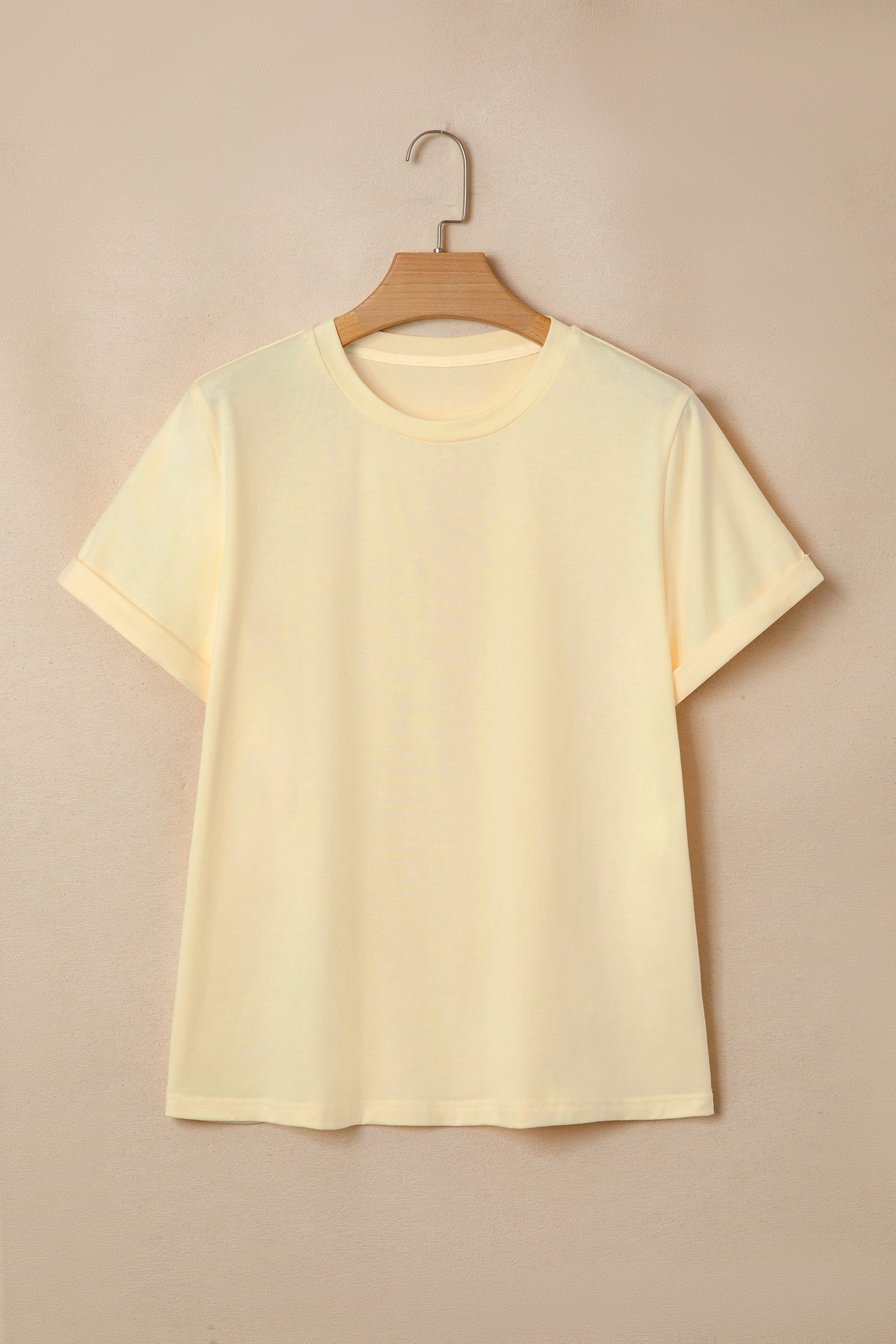 Solid Short Sleeve Crew Neck Tee