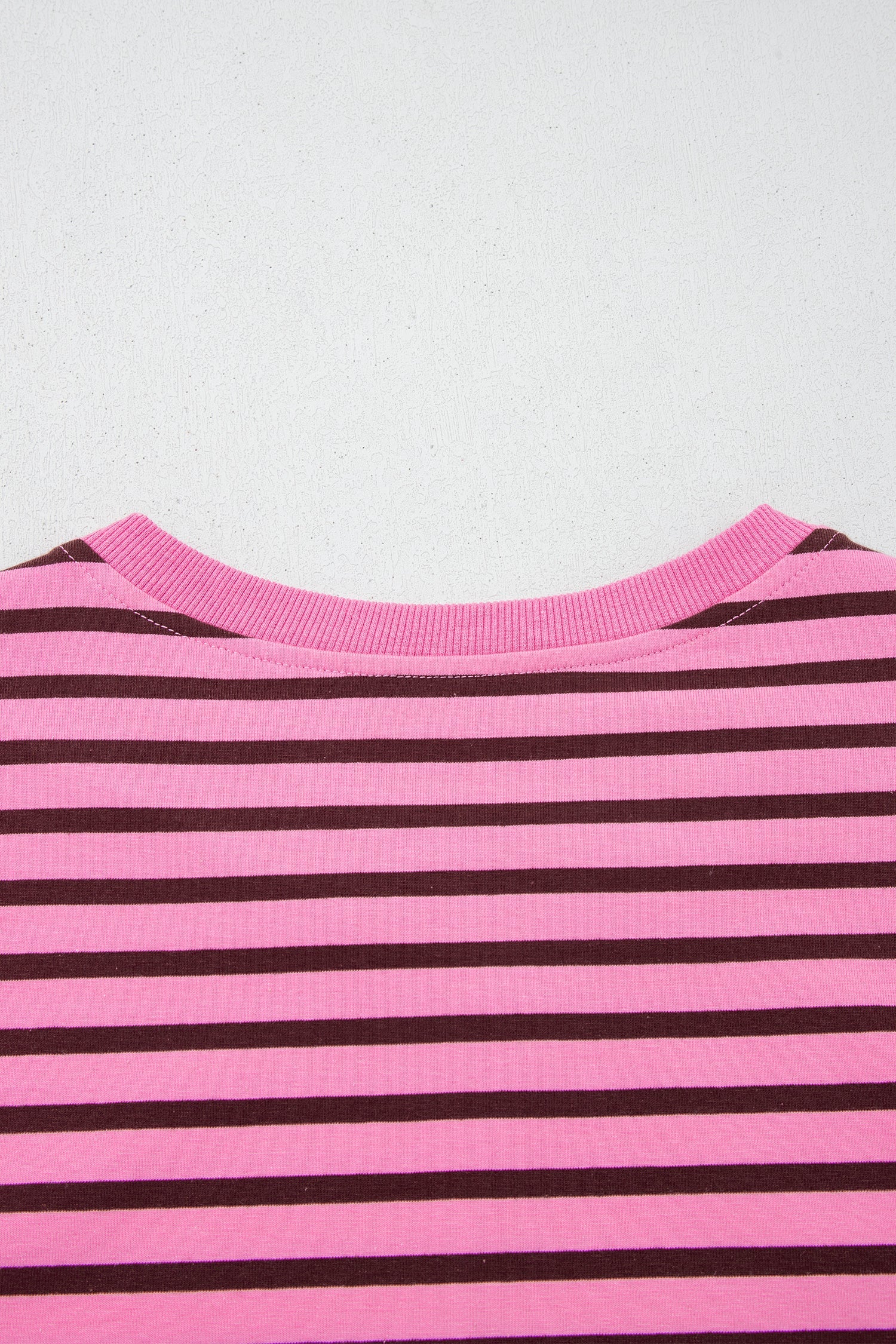 Stripe V-Neck Drop Shoulder Long Sleeve Top