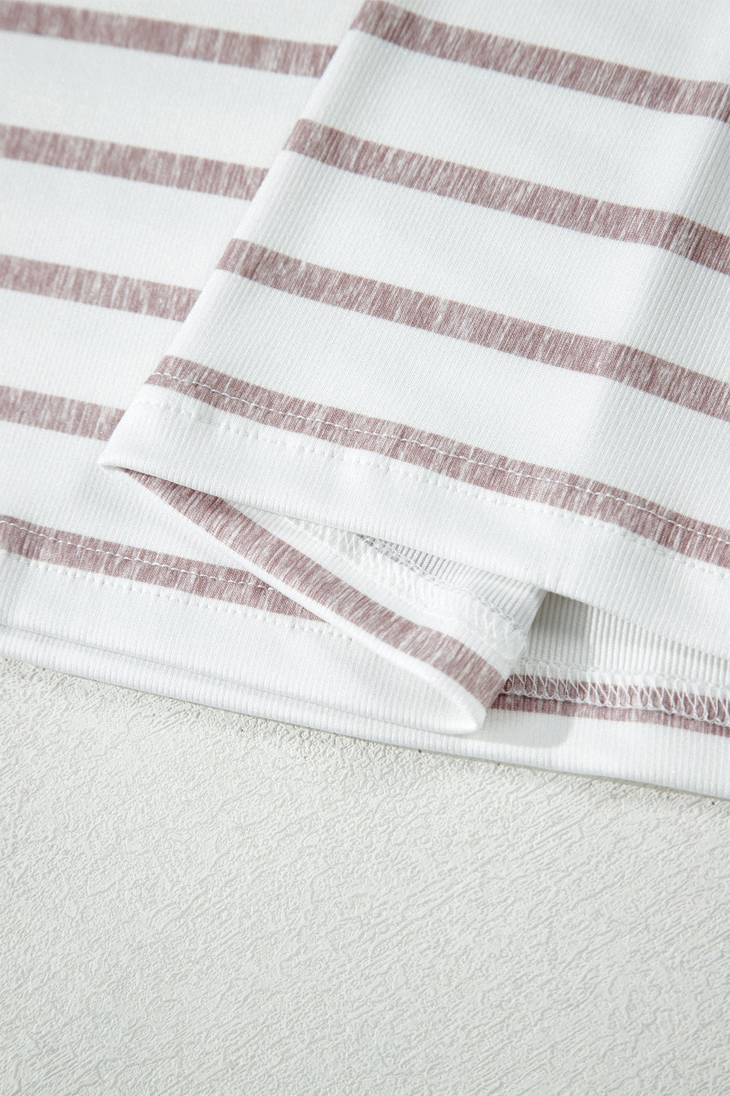 Stripe Colorblock Trim Short Sleeve Top