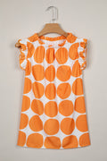 Polka Dot Frilled Round Neck Tank Top