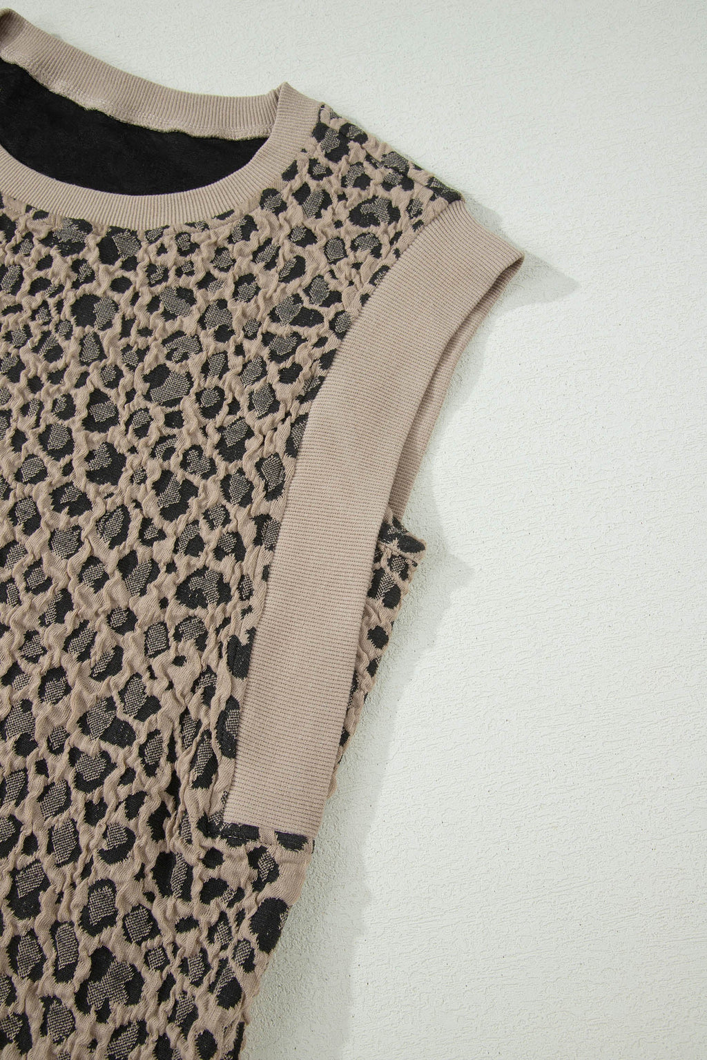 Leopard Textured Sleeveless Mini Dress