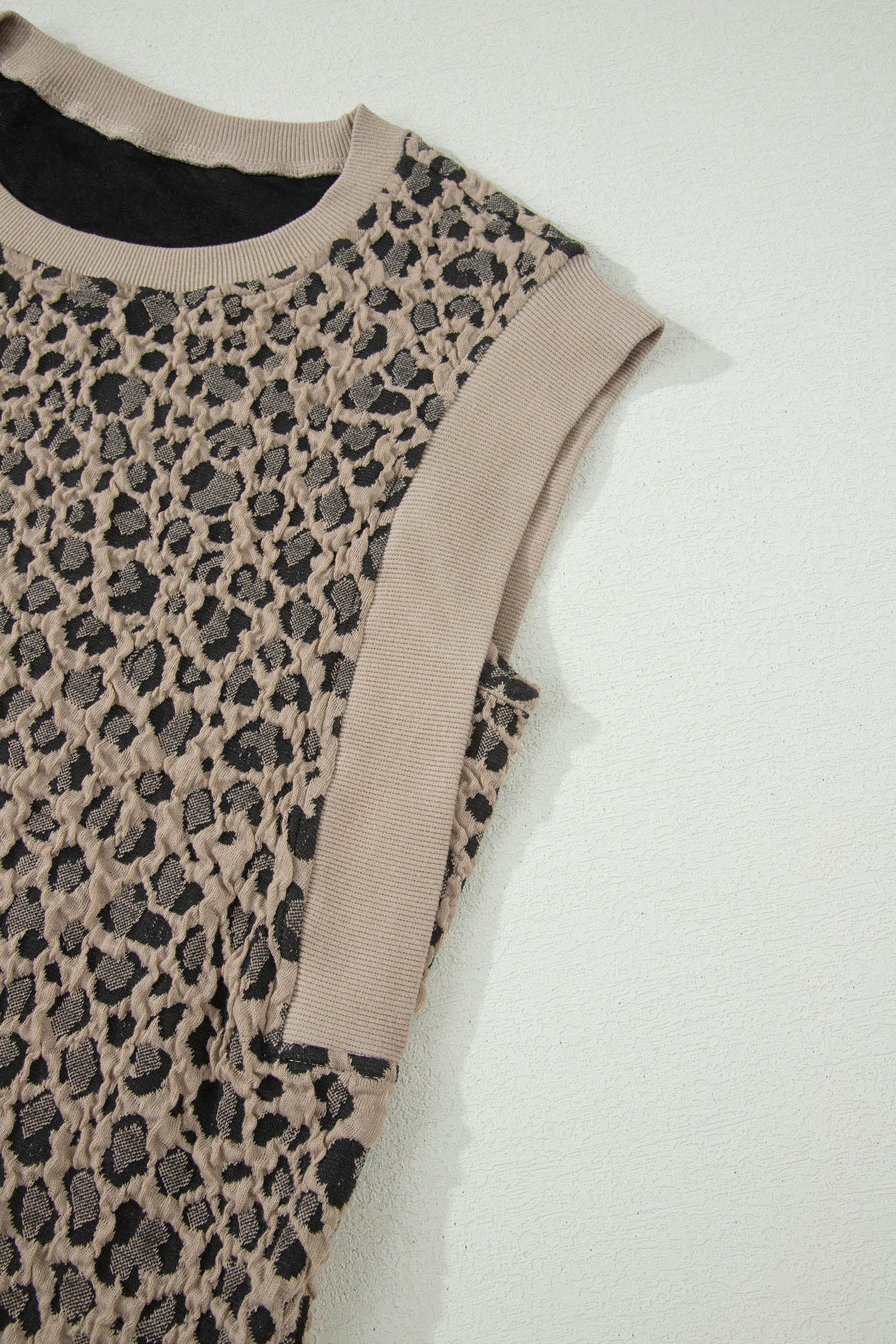 Leopard Textured Sleeveless Mini Dress