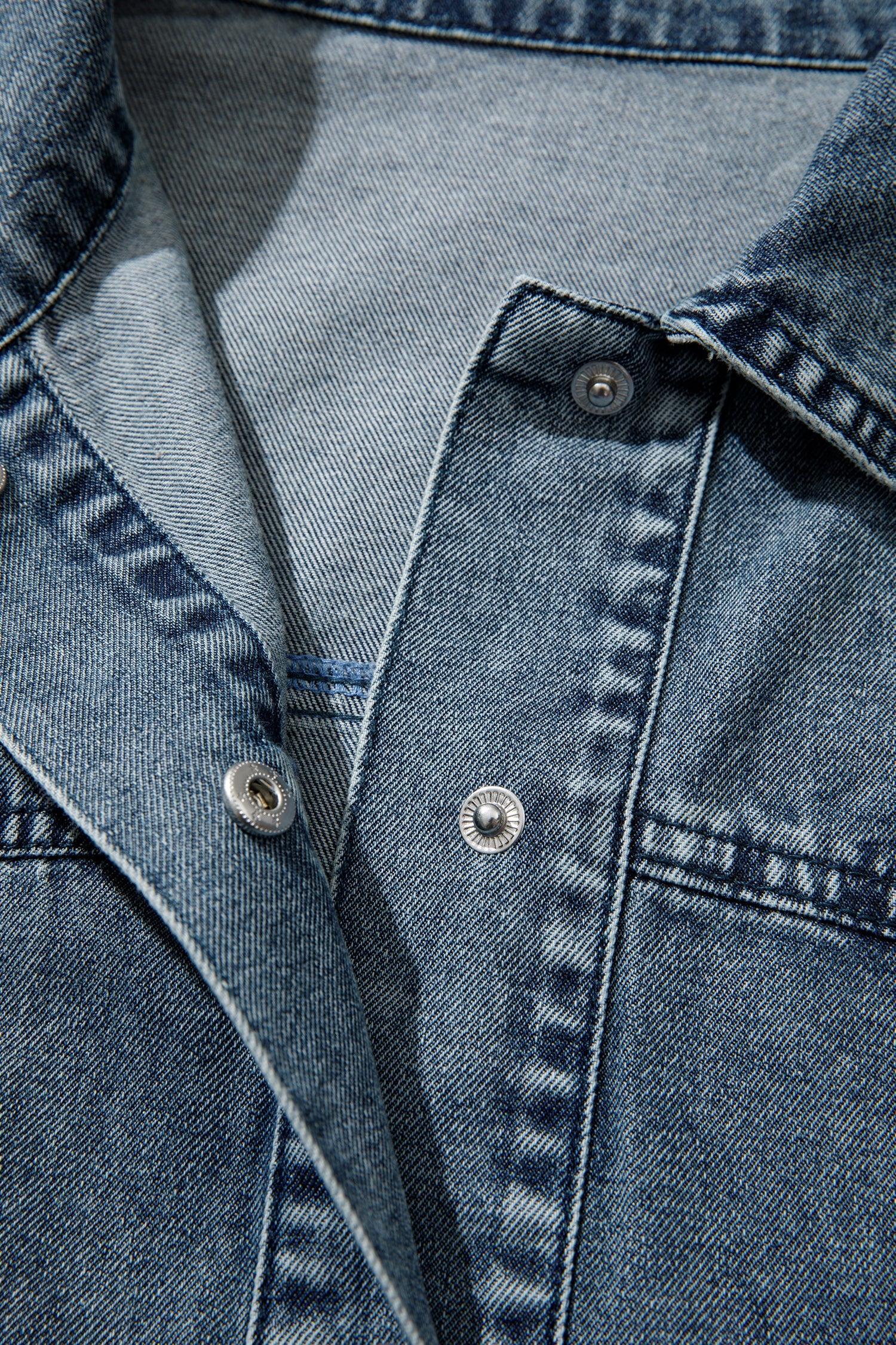 Western Mineral Wash Denim Long Sleeve Shirt Jacket