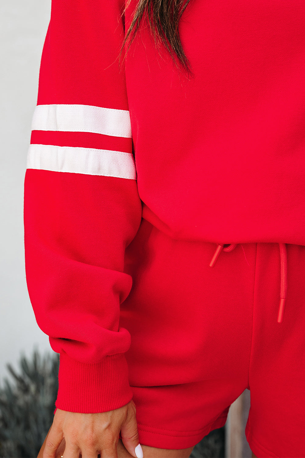 Varsity Stripe Sweatshirt and Short Set