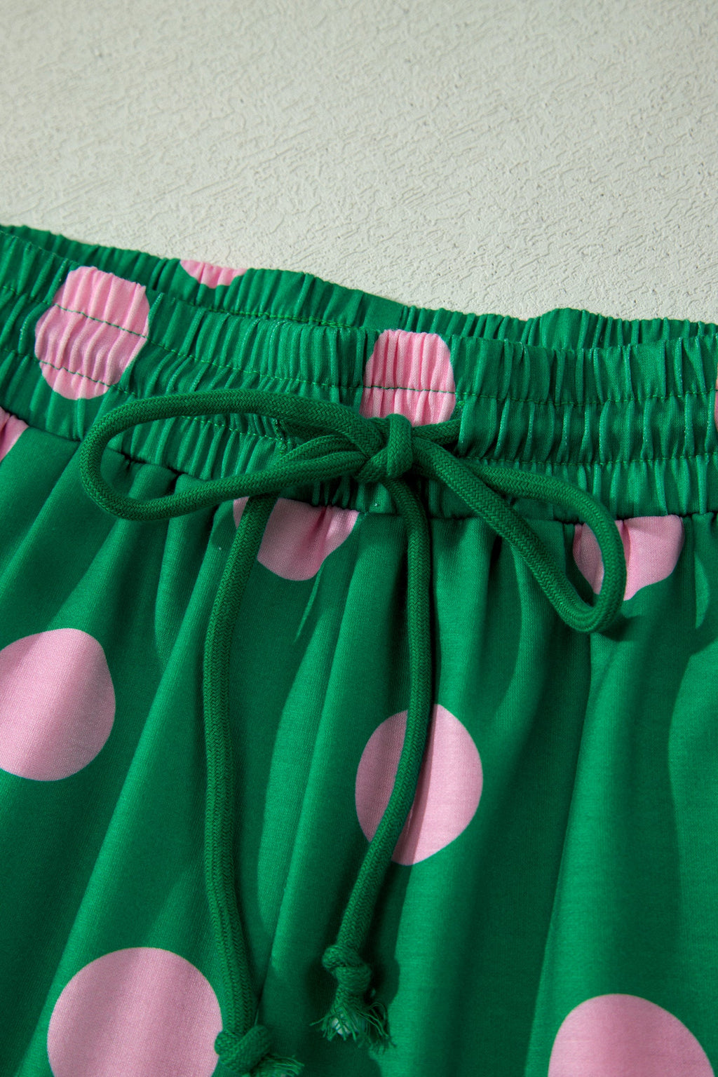 Polka Dot V-Neck Tee & Drawstring Shorts Set
