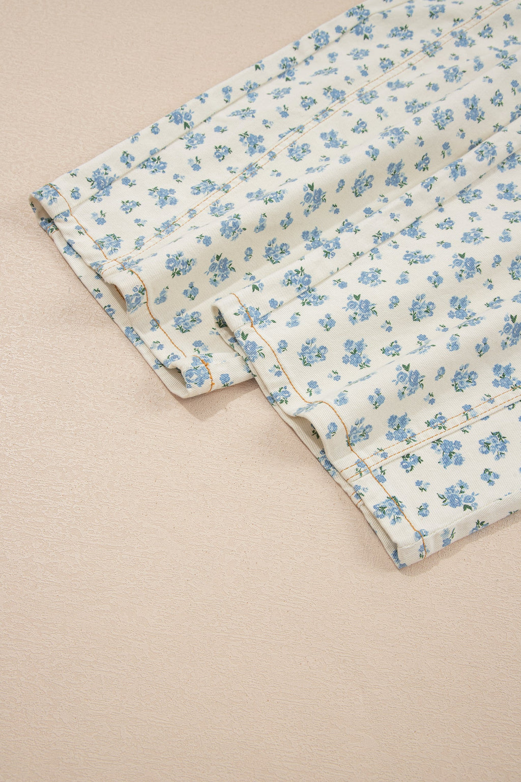Floral Grommet Knot Waist Barrel Leg Jeans