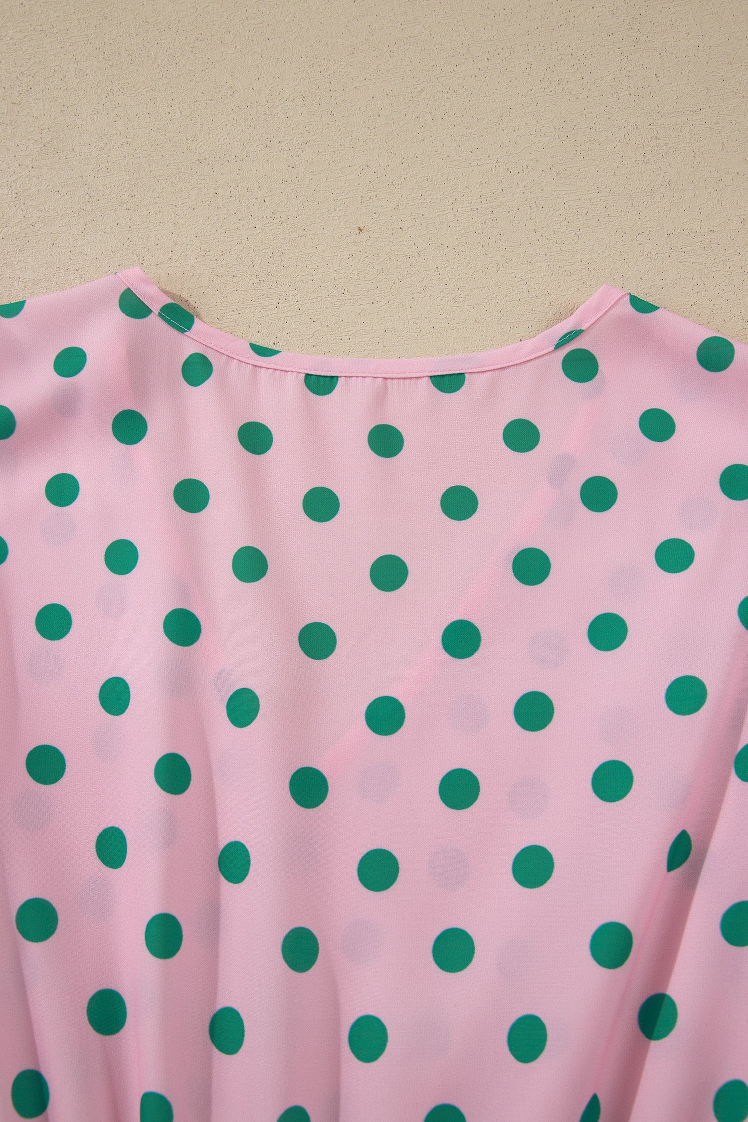 Polka Dot V-Neck Ruffle Tiered Babydoll Blouse