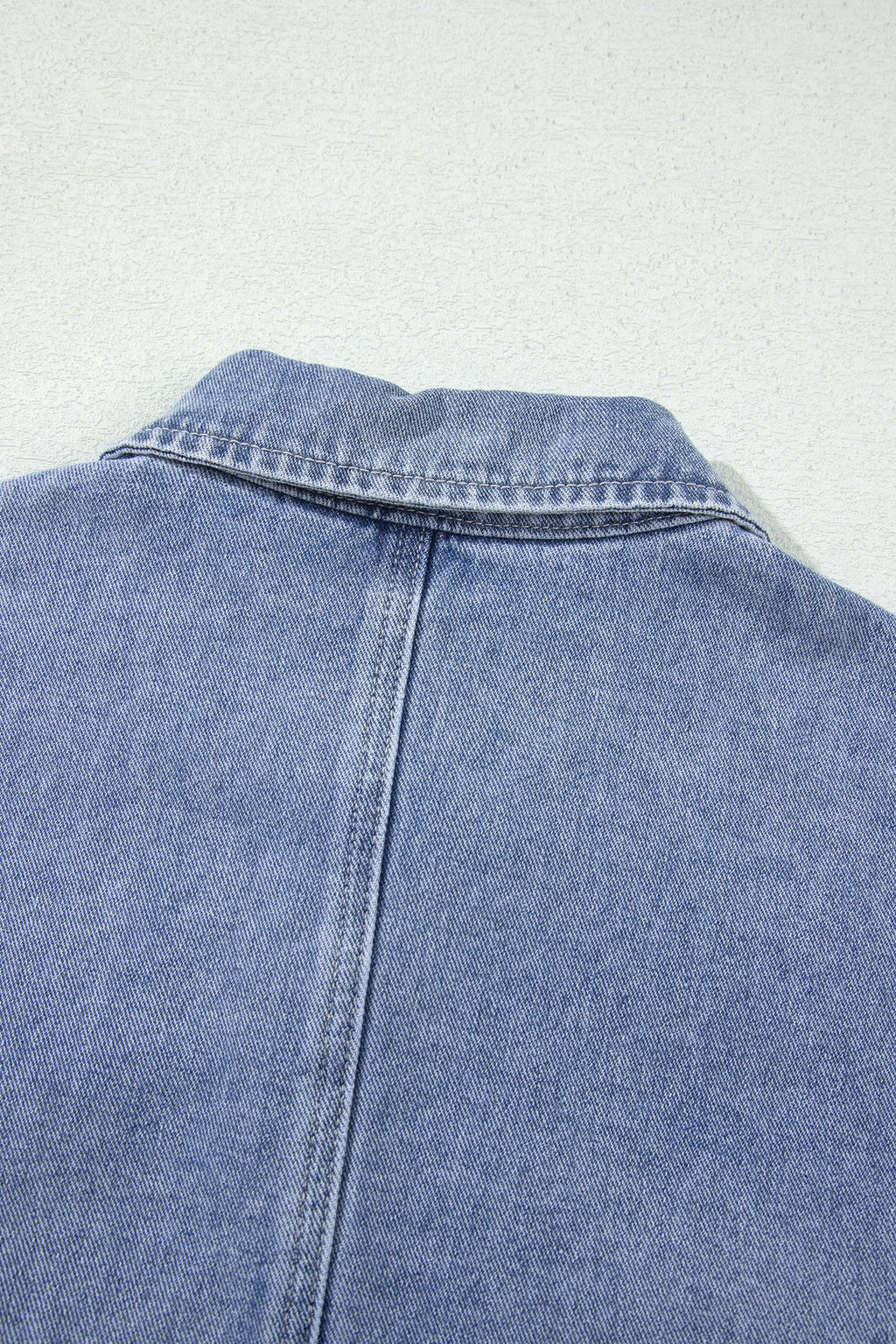 Denim Studded Pockets Zip-Up Long Sleeve Jacket