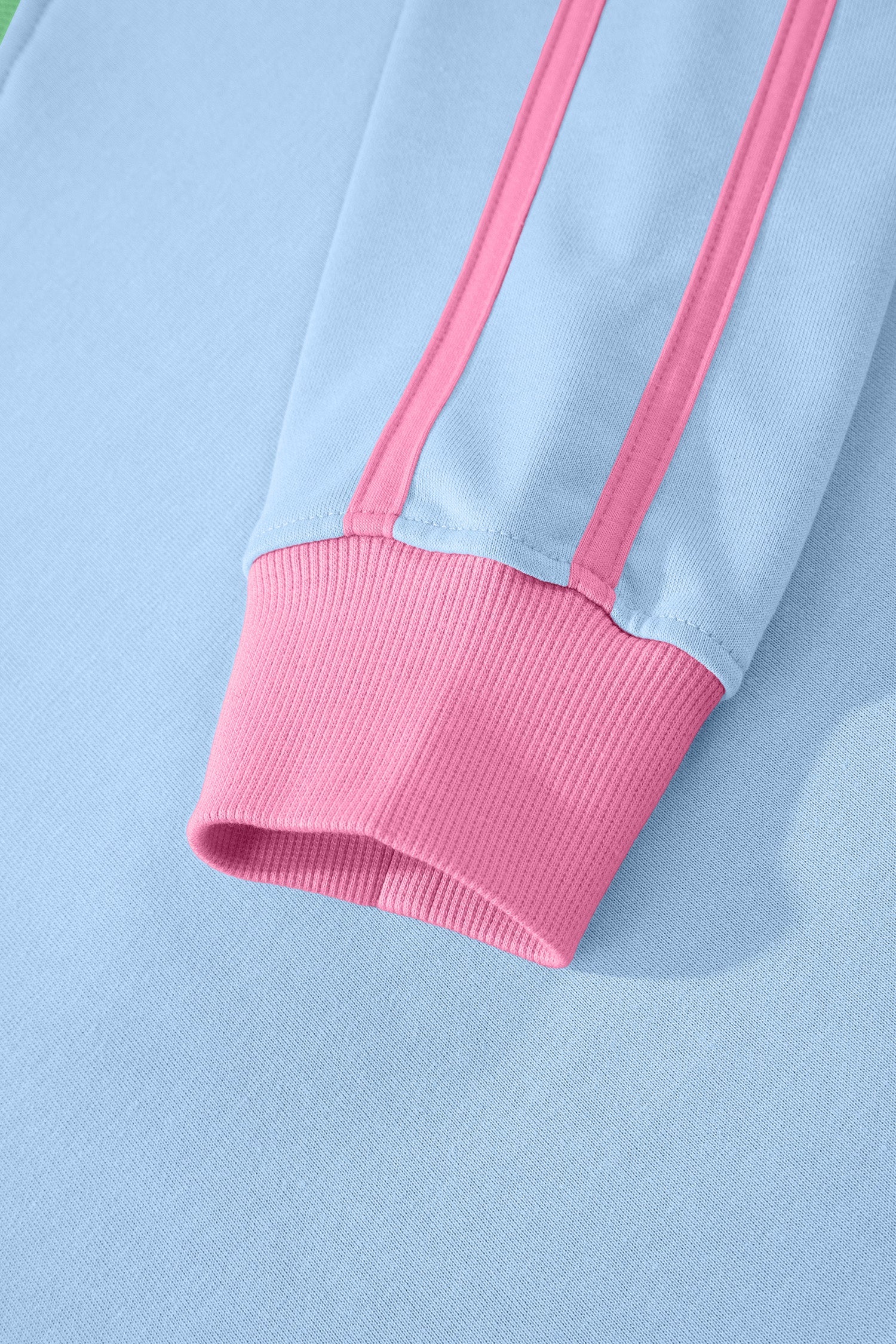 Colorblock Ribbed V-Neck & Skort Athleisure Set
