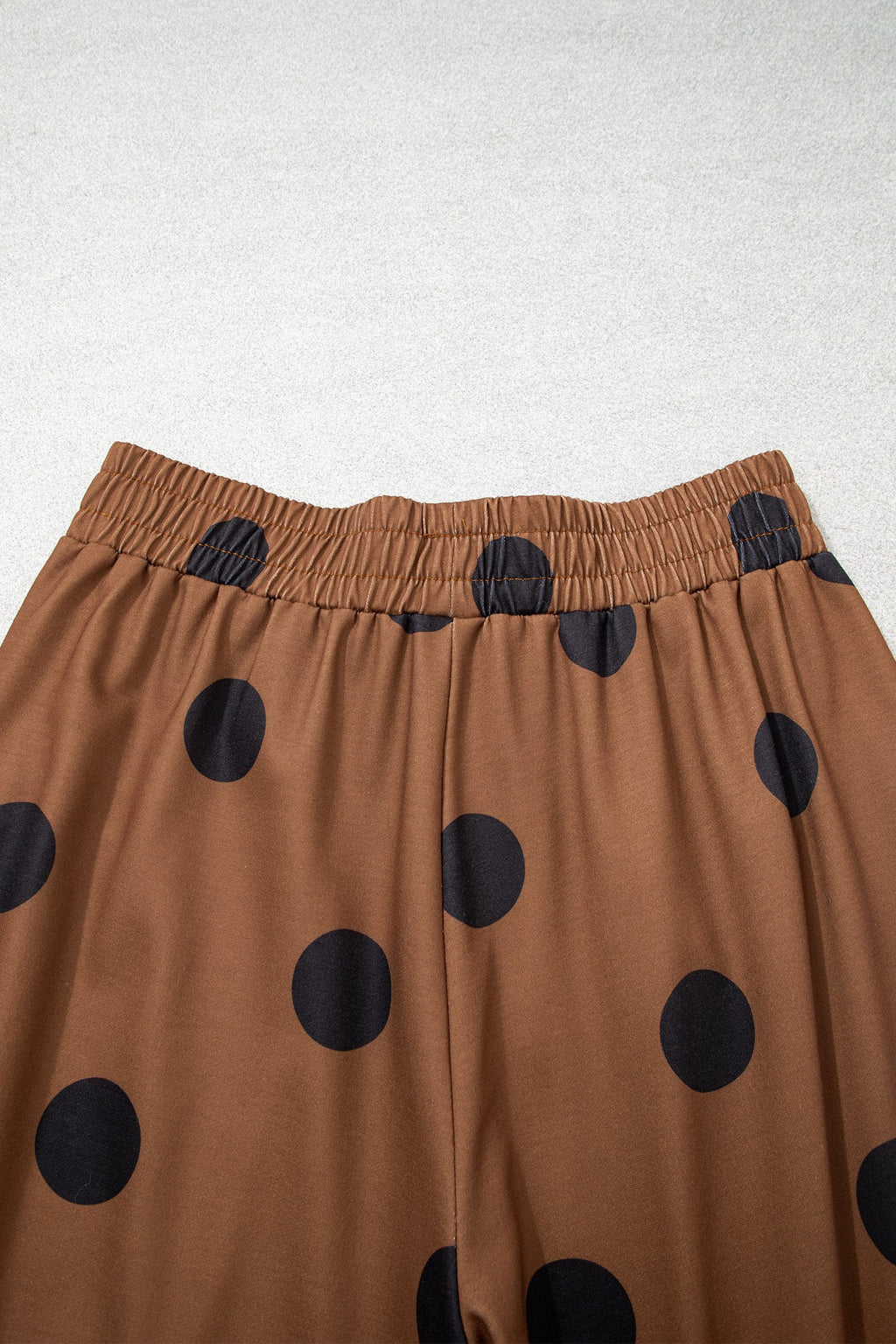 Polka Dot Elastic Waist Wide Leg Pants