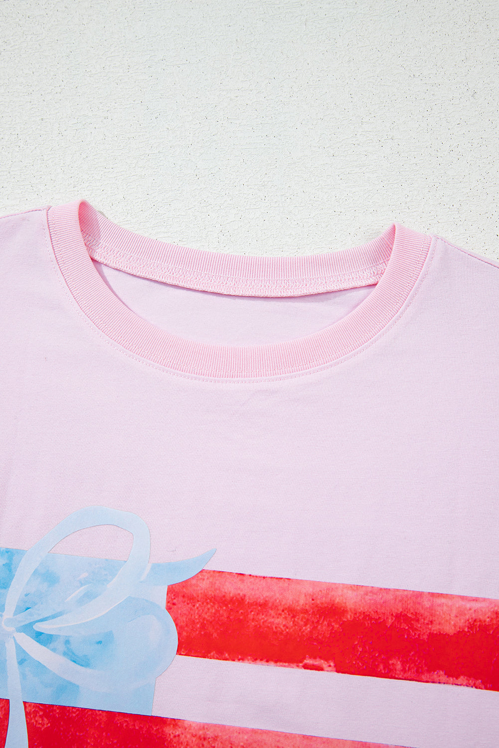 USA Flag Bow Crewneck Graphic Tee