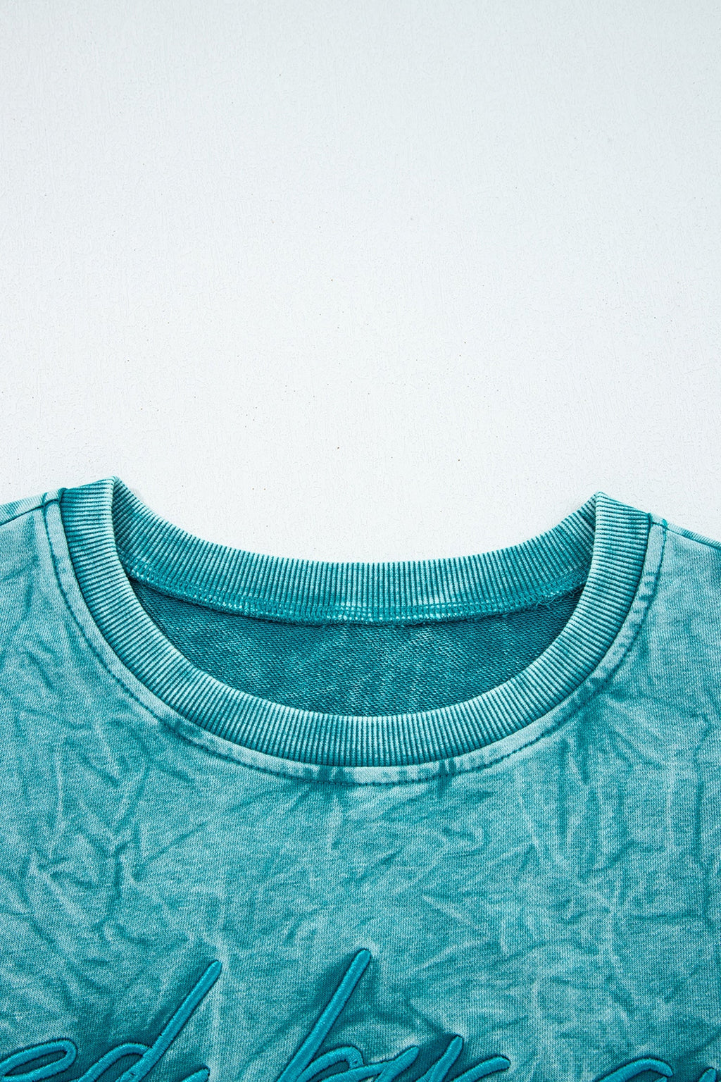 SAVED BY GRACE Embroidered Mineral Wash Sweatshirt
