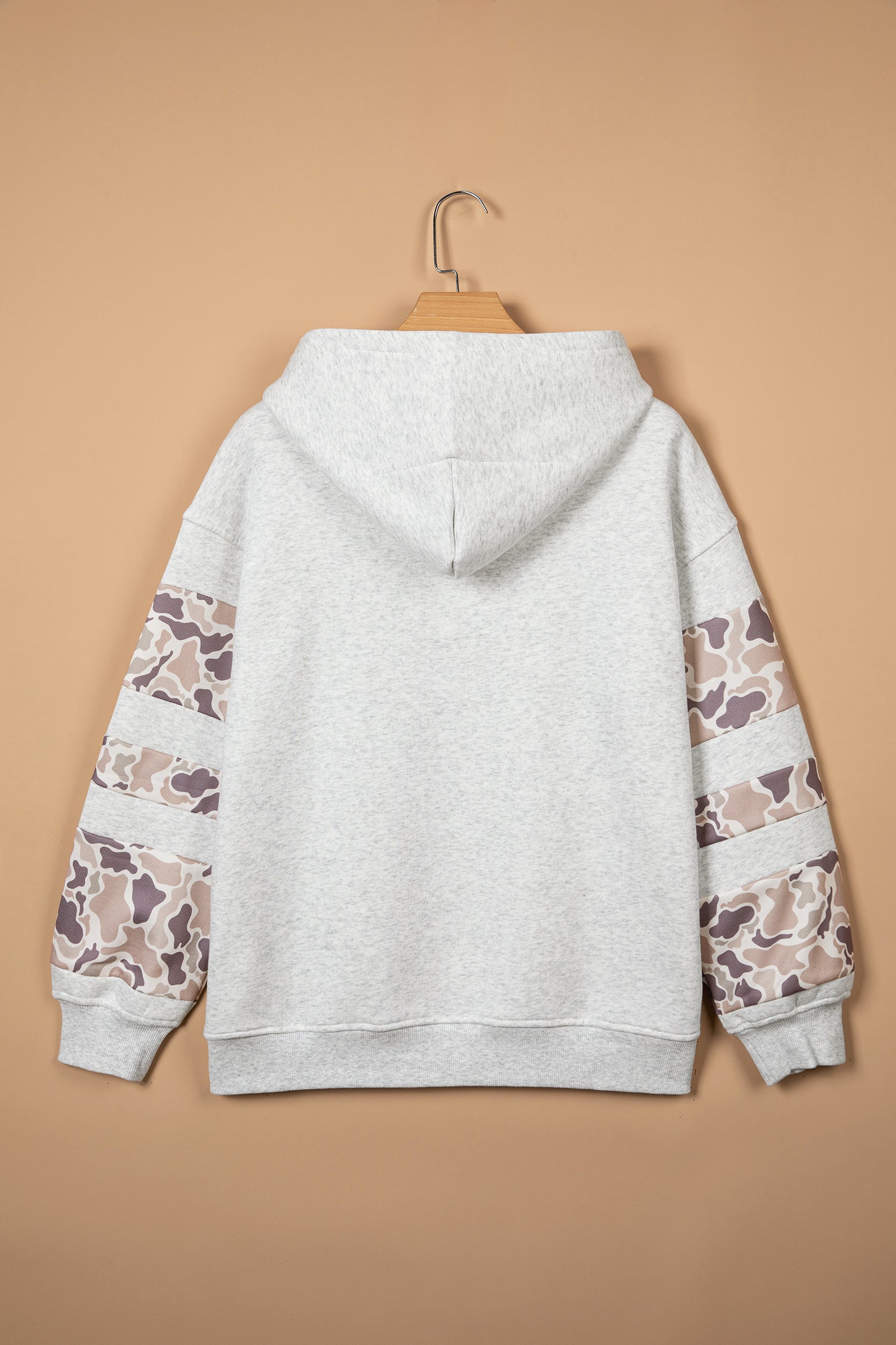 Camouflage Patchwork Long Sleeve Hoodie