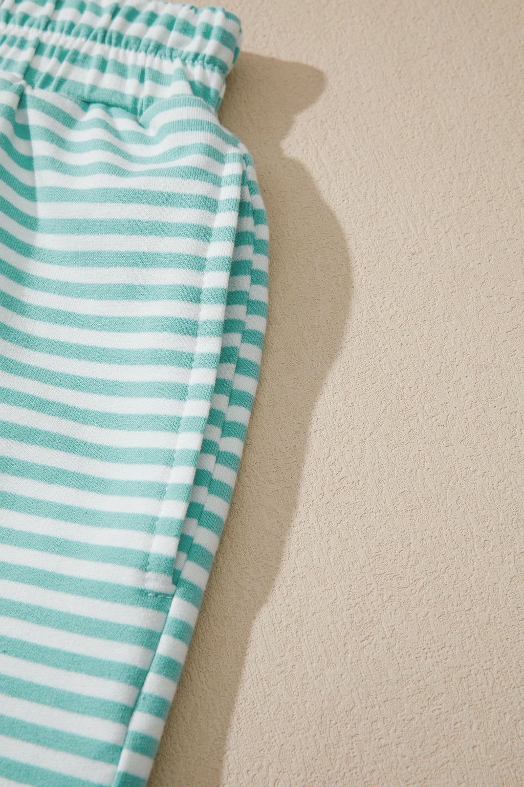 Stripe Contrast Mock Neck Tee & Shorts Set