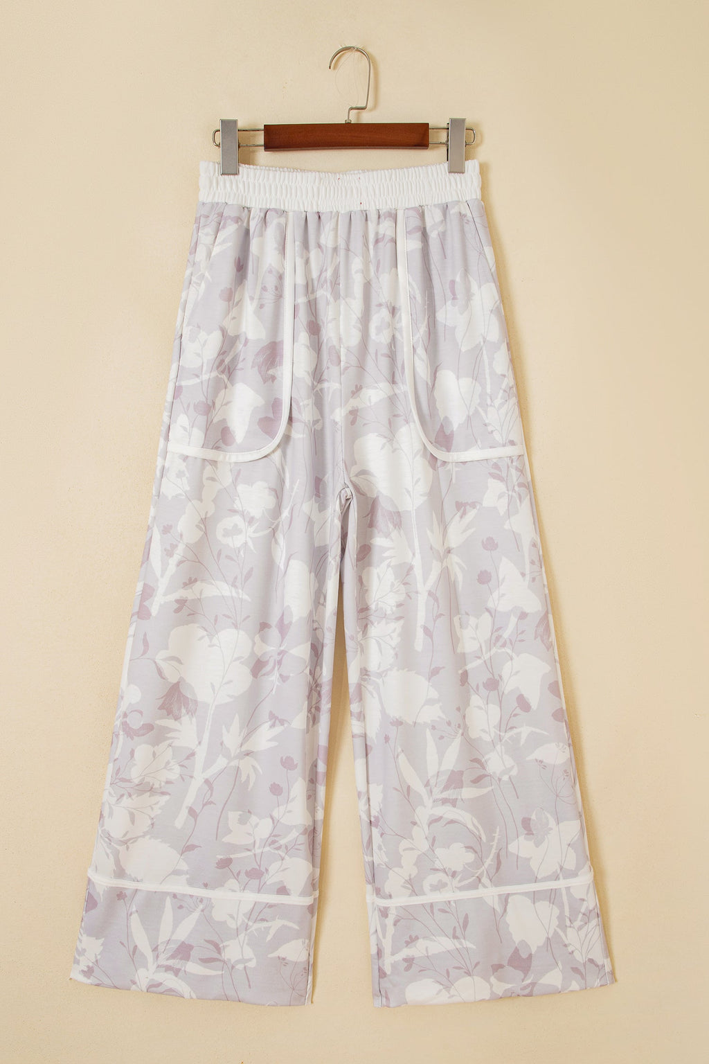 Floral Camo Elastic Waist Wide Leg Pants