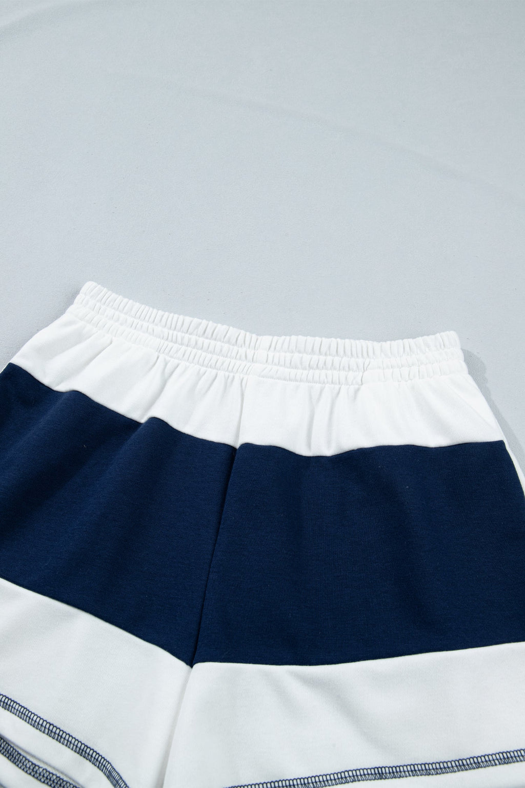 Stripe Colorblock Reverse Seam Top and Shorts Set