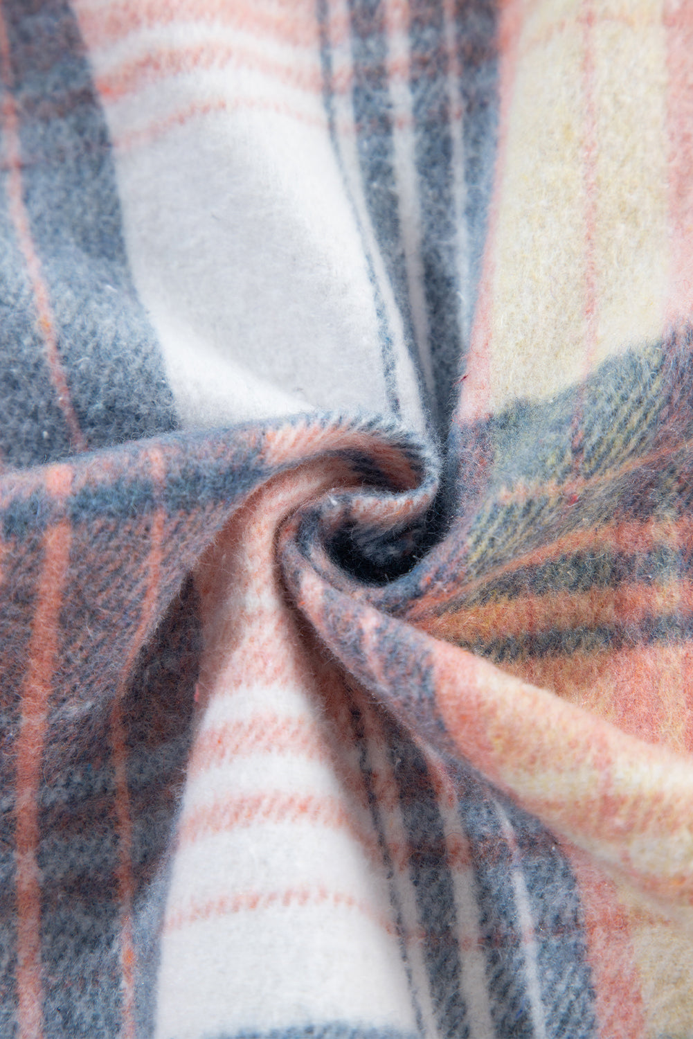 Plaid Corduroy Patchwork Pocketed Shacket
