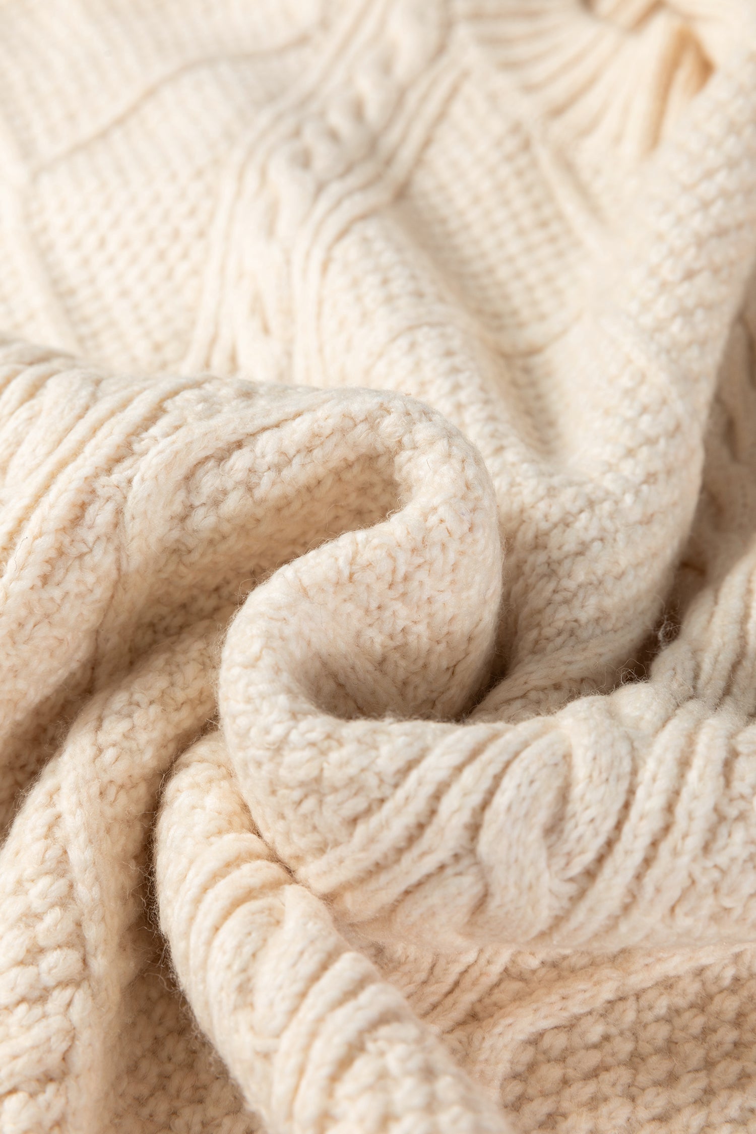 Solid Cable Knit Drop Shoulder Sweater Dress