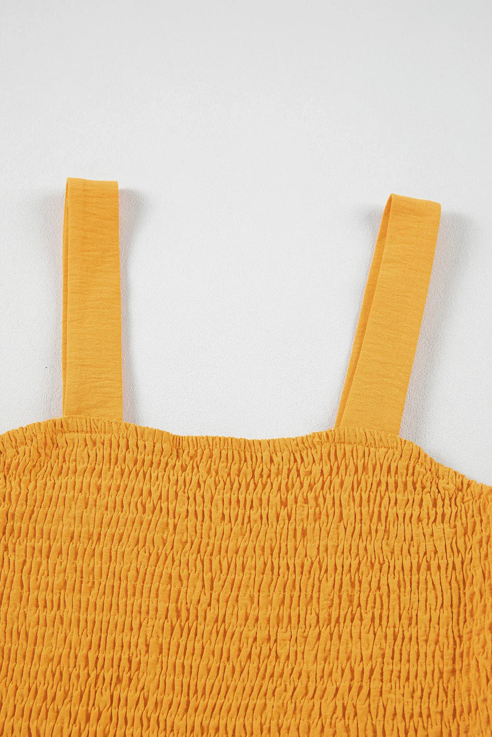 Solid Smocked Sleeveless Pocketed Romper