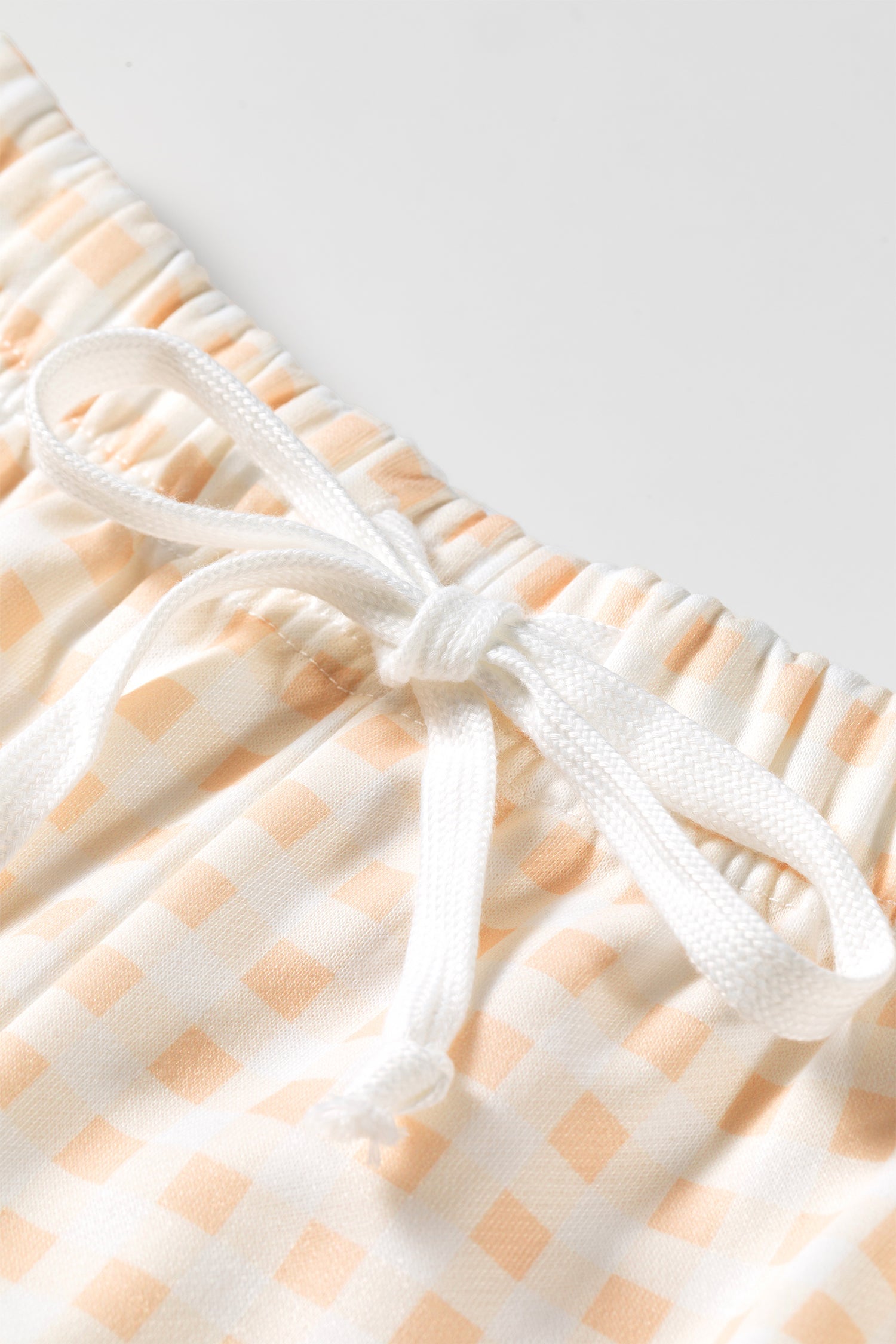 Gingham Plaid Baggy Pullover and Drawstring Shorts Set