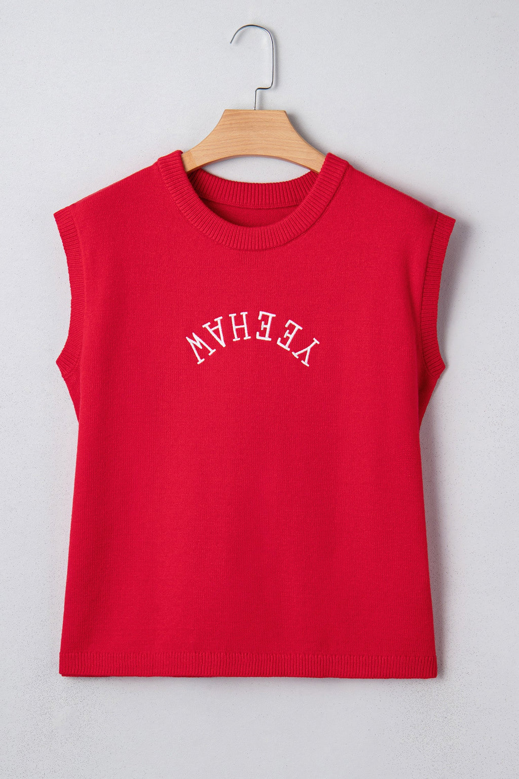 Western YEEHAW Embroidered Short Sleeve Sweater