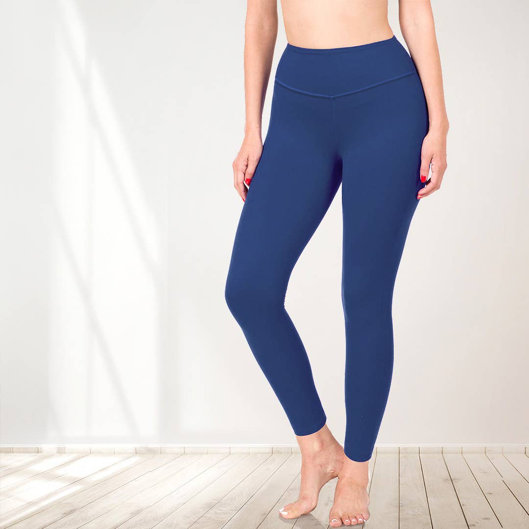 `.Tummy Control Leggings: DEEPAQUA-90093 / L