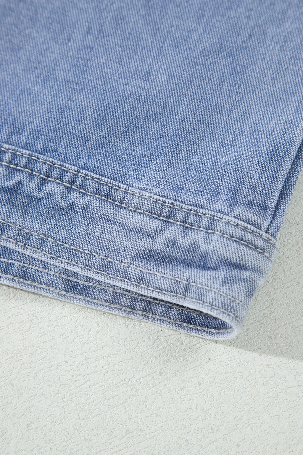 Denim Studded Pockets Zip-Up Long Sleeve Jacket