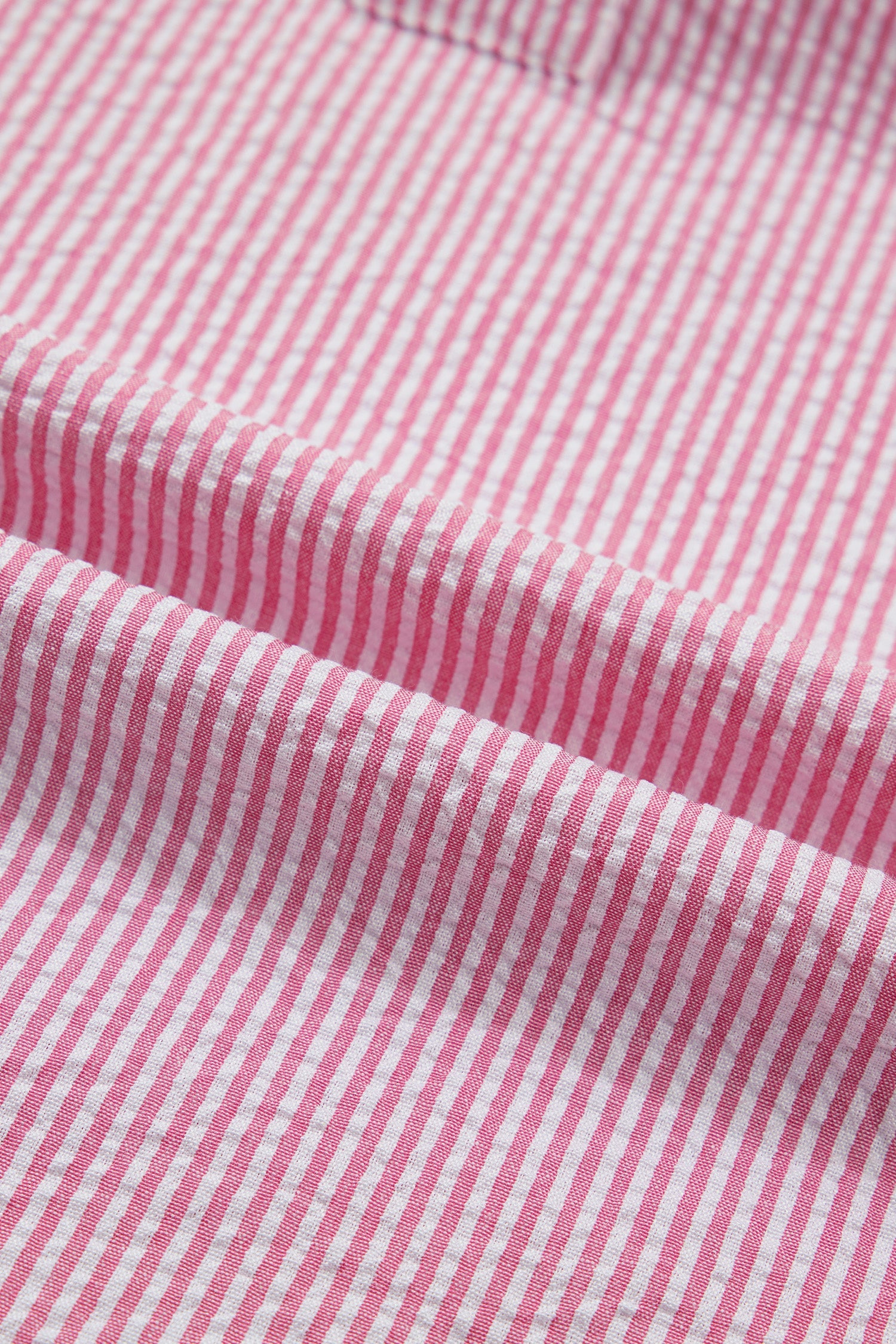 Stripe Short Bubble Sleeve Split V-Neck Blouse